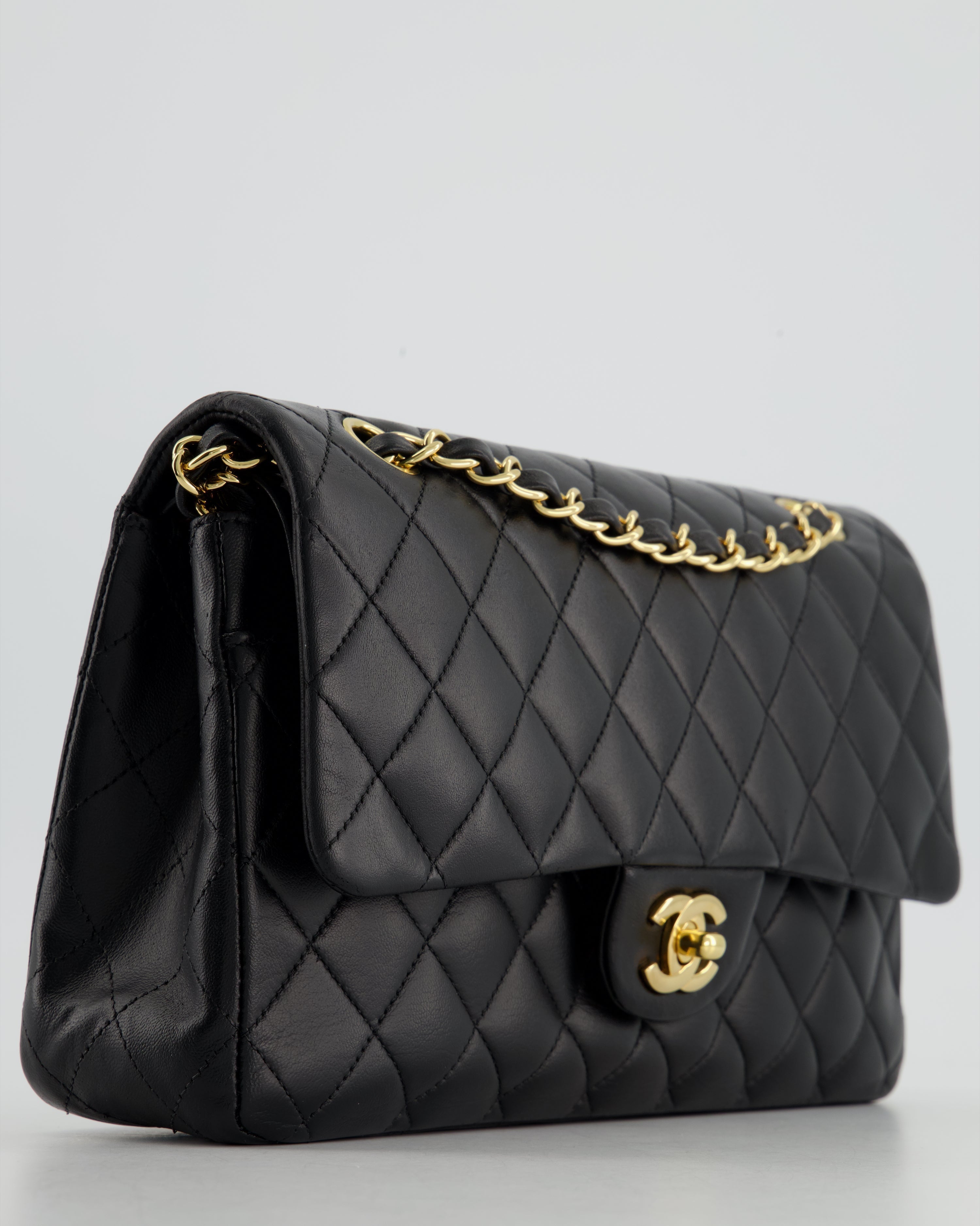 Chanel Medium Black Classic Double Flap in Lambskin Leather with Gold Hardware Bag RRP - £8,530