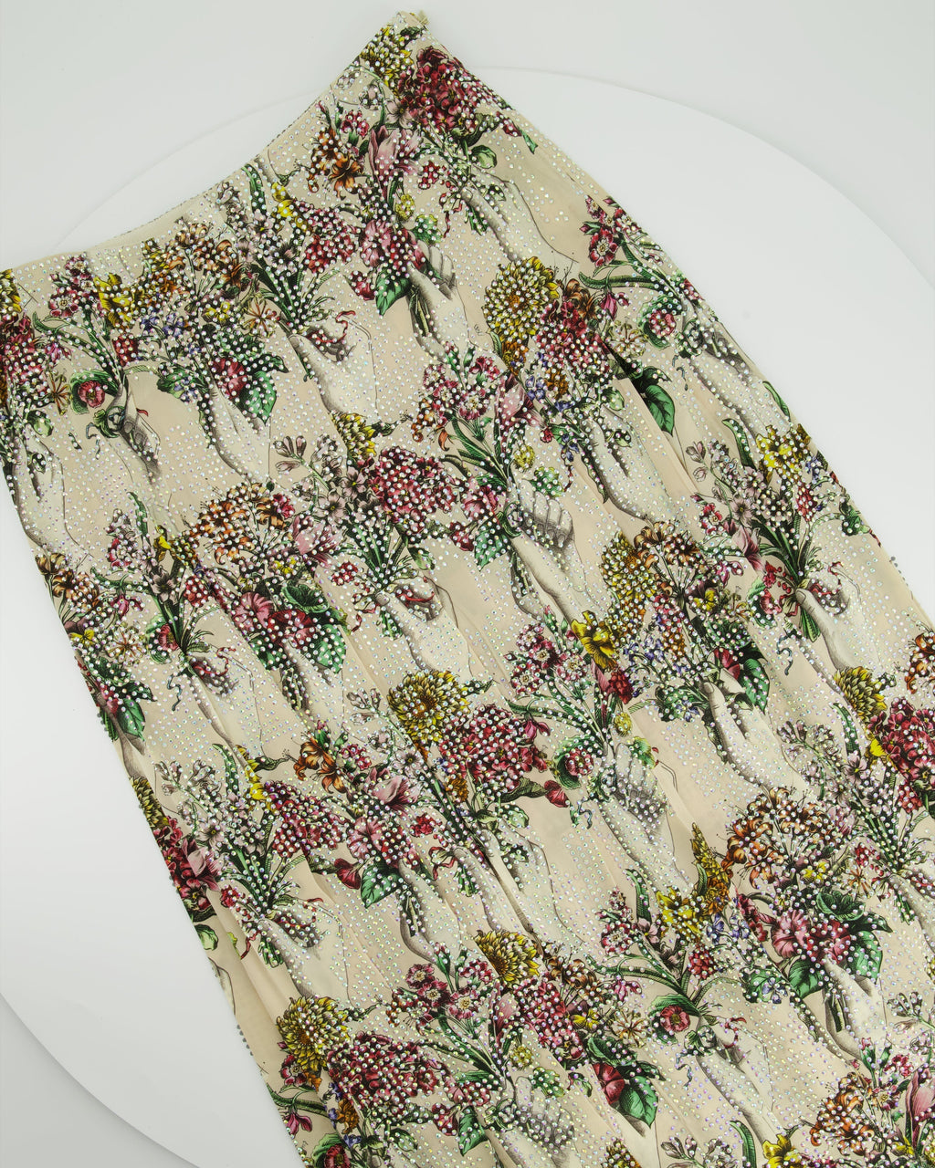 Gucci Floral Bouquet Print with Crystals Skirt IT 38 (UK 6) RRP £2250