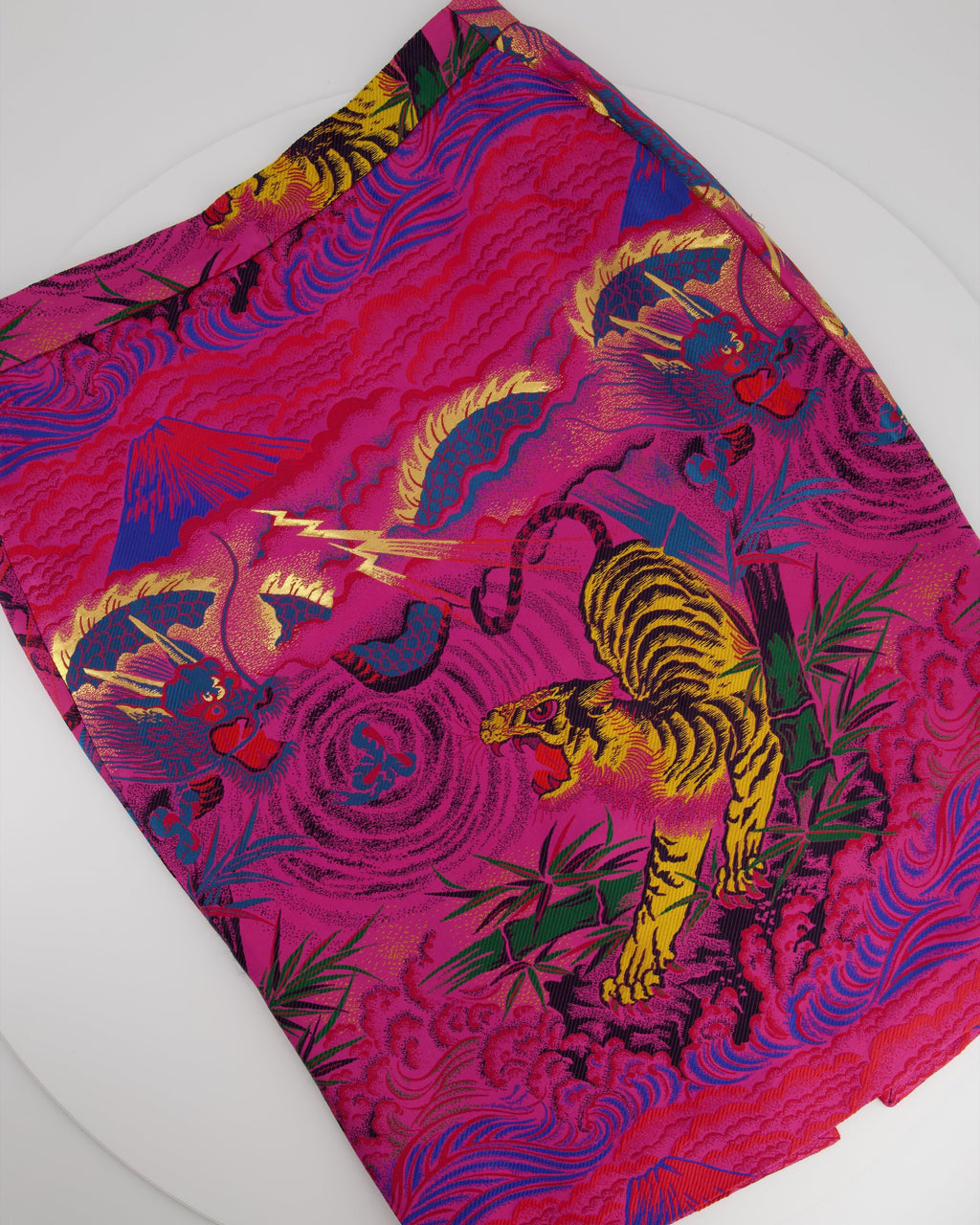 Gucci Pink, Purple Tiger Printed Pencil Skirt Size 42 (UK 10)