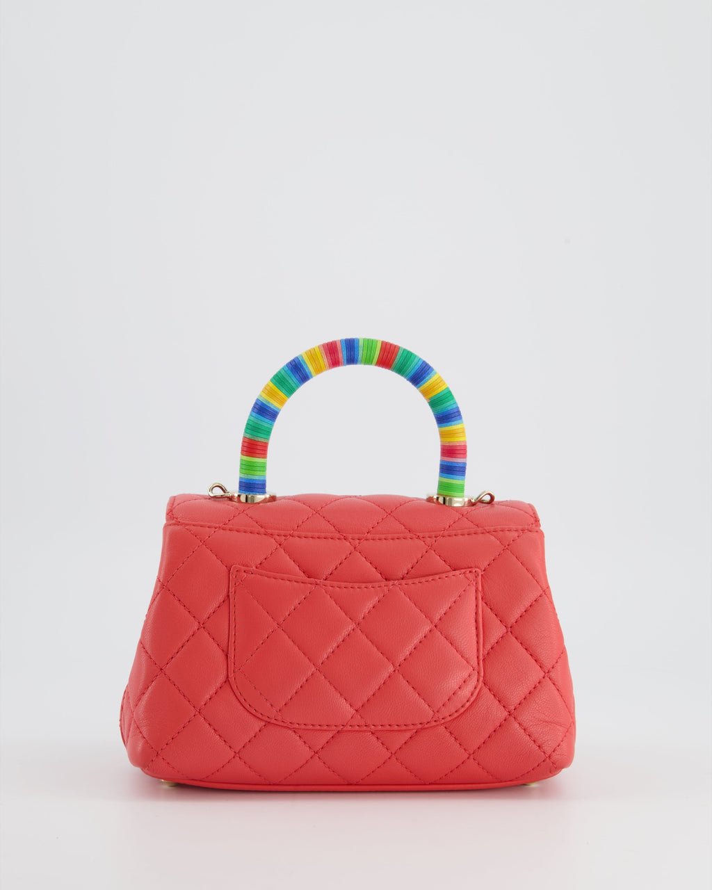 Chanel Pink Extra Mini Coco Multi-Colour Handle Bag in Lambskin with Champagne Gold Hardware