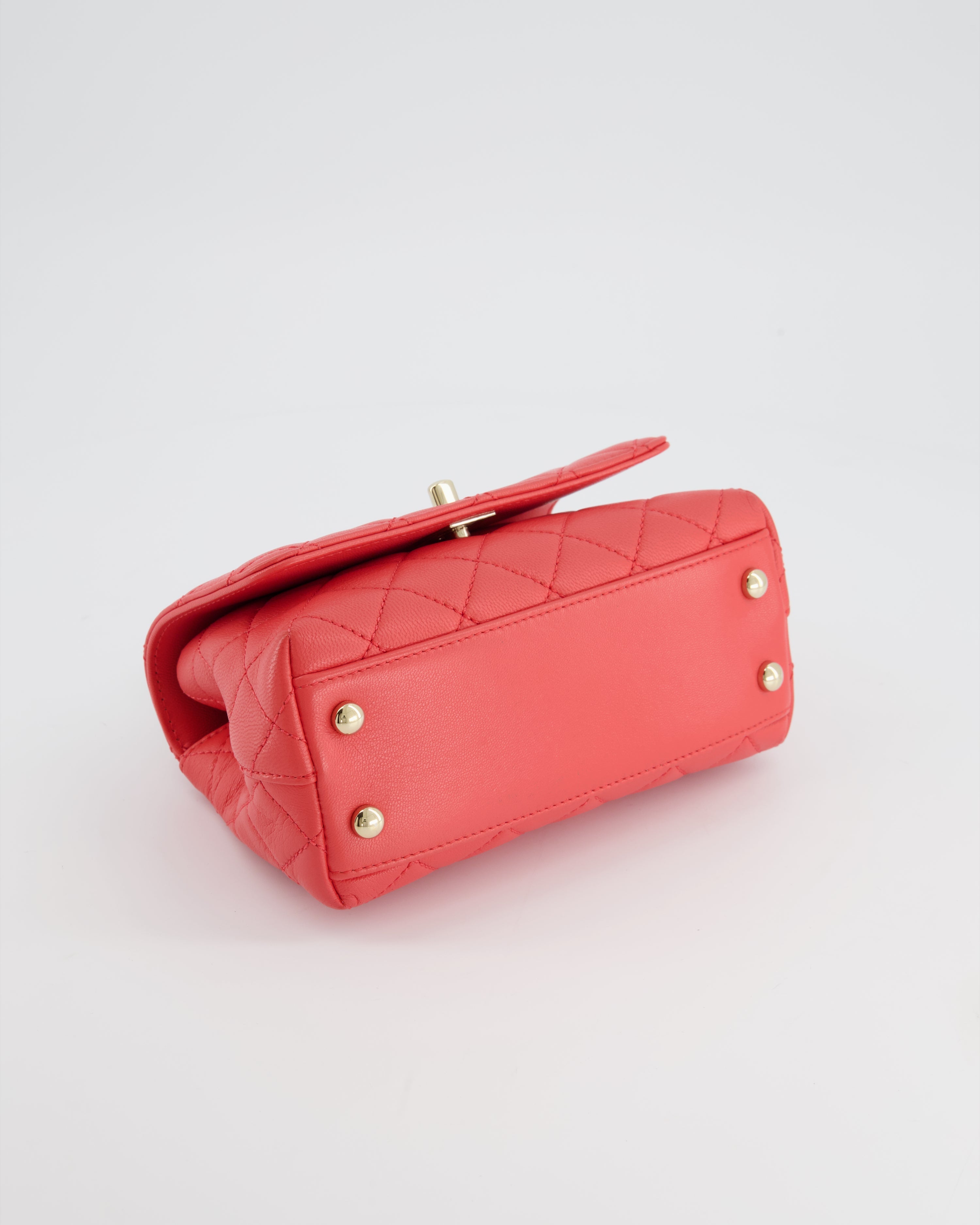 Chanel Pink Extra Mini Coco Multi-Colour Handle Bag in Lambskin with Champagne Gold Hardware