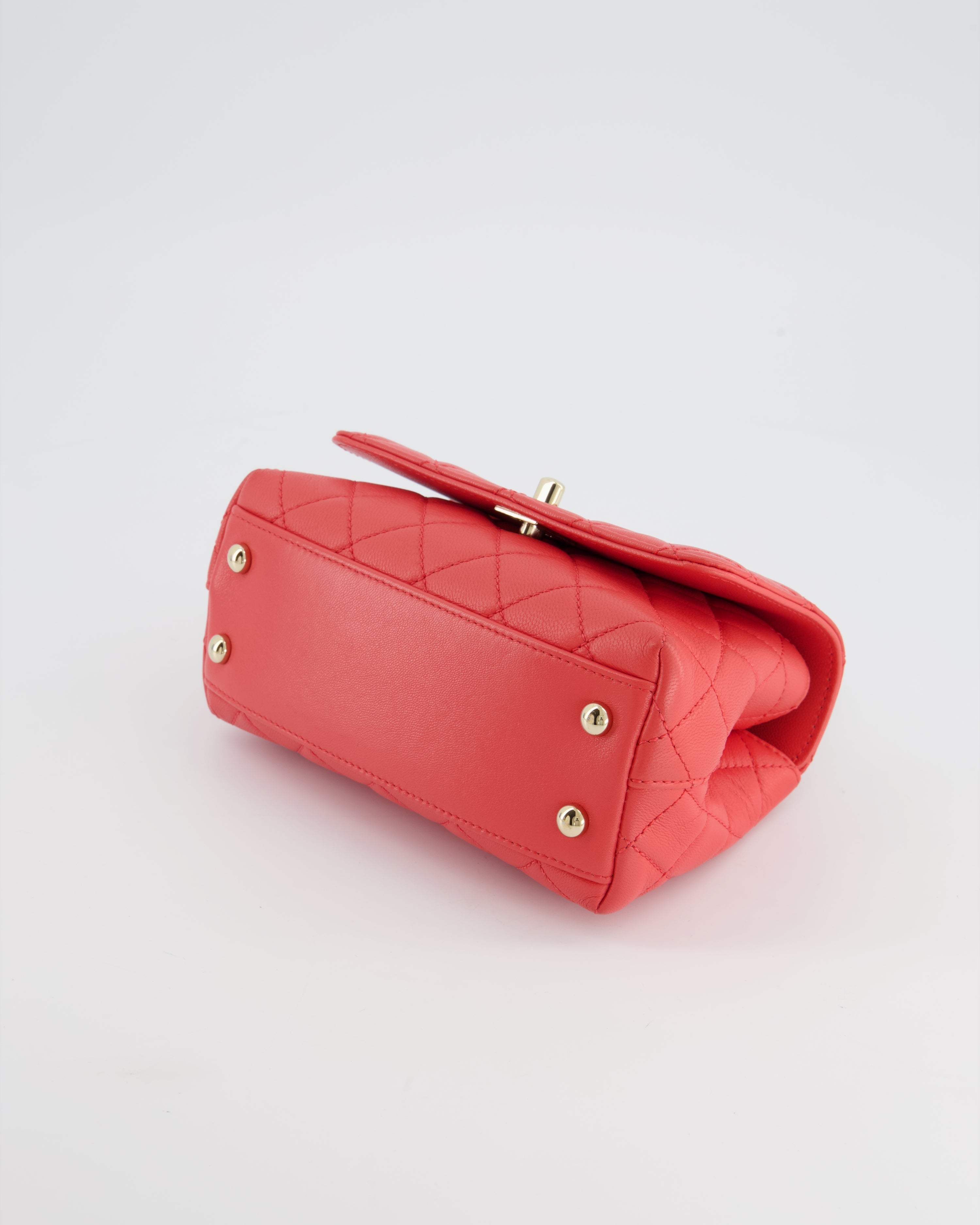Chanel Pink Extra Mini Coco Multi-Colour Handle Bag in Lambskin with Champagne Gold Hardware