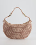 Fendi Vintage Nude Monogram Half-Moon Bag with Gold Hardware
