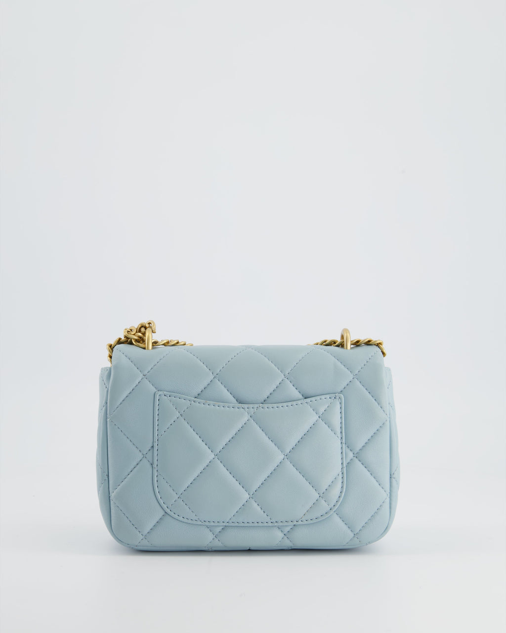 Chanel Powder Blue Mini Square Flap Bag with Gold Hardware