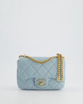Chanel Powder Blue Mini Square Flap Bag with Gold Hardware