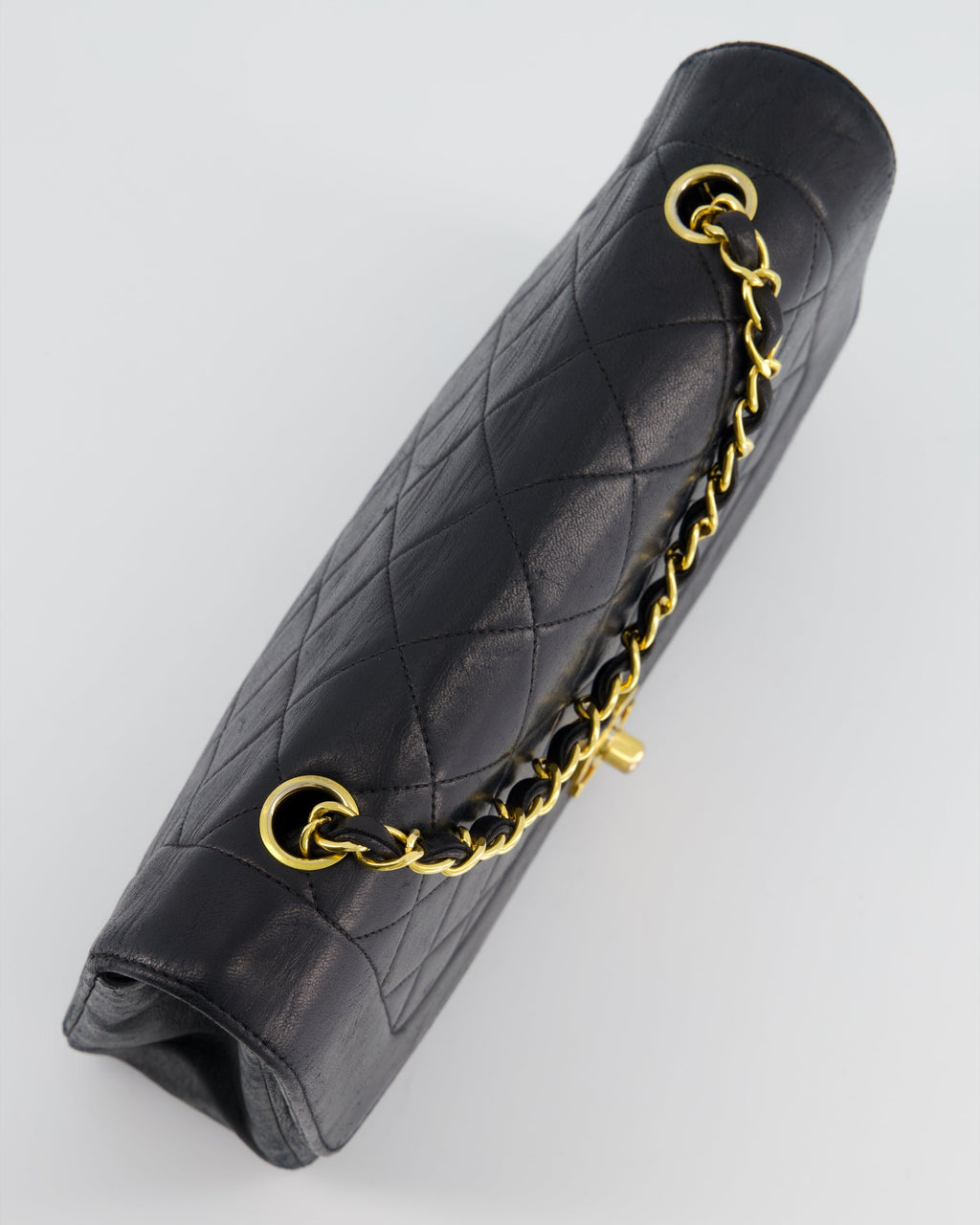 Chanel Vintage Navy Diana Quilted Flap Bag in Lambskin Leather with 24K Gold Hardware