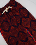 Gucci Red and Blue Silk GG & Floral Jacquard Trousers Size XXS (UK 4)