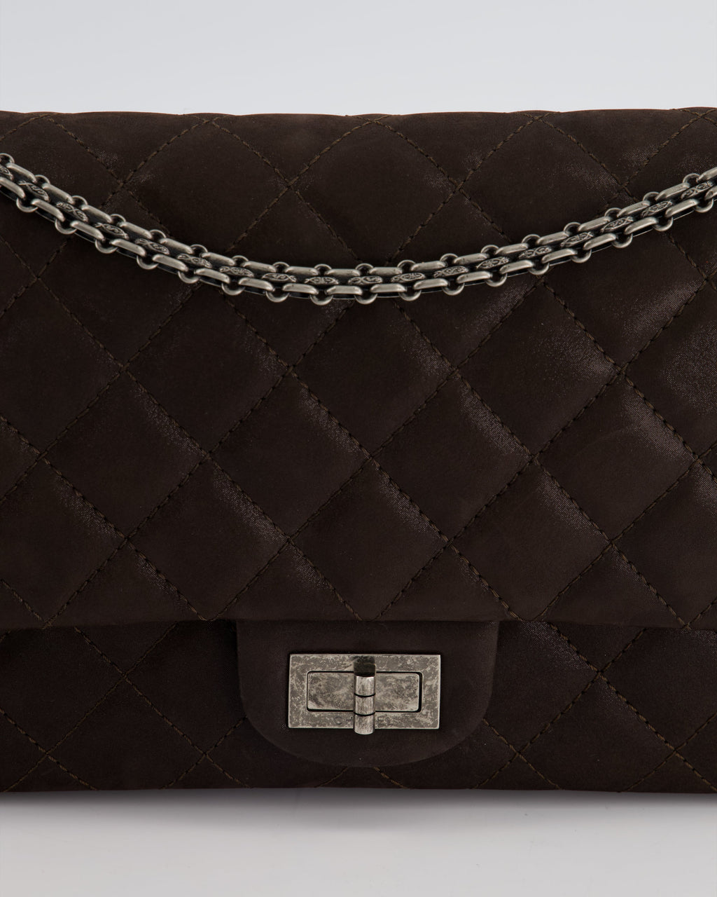 Chanel Chocolate Brown Maxi 2.55 Reissue in Iridescent Calfskin with Ruthenium Hardware