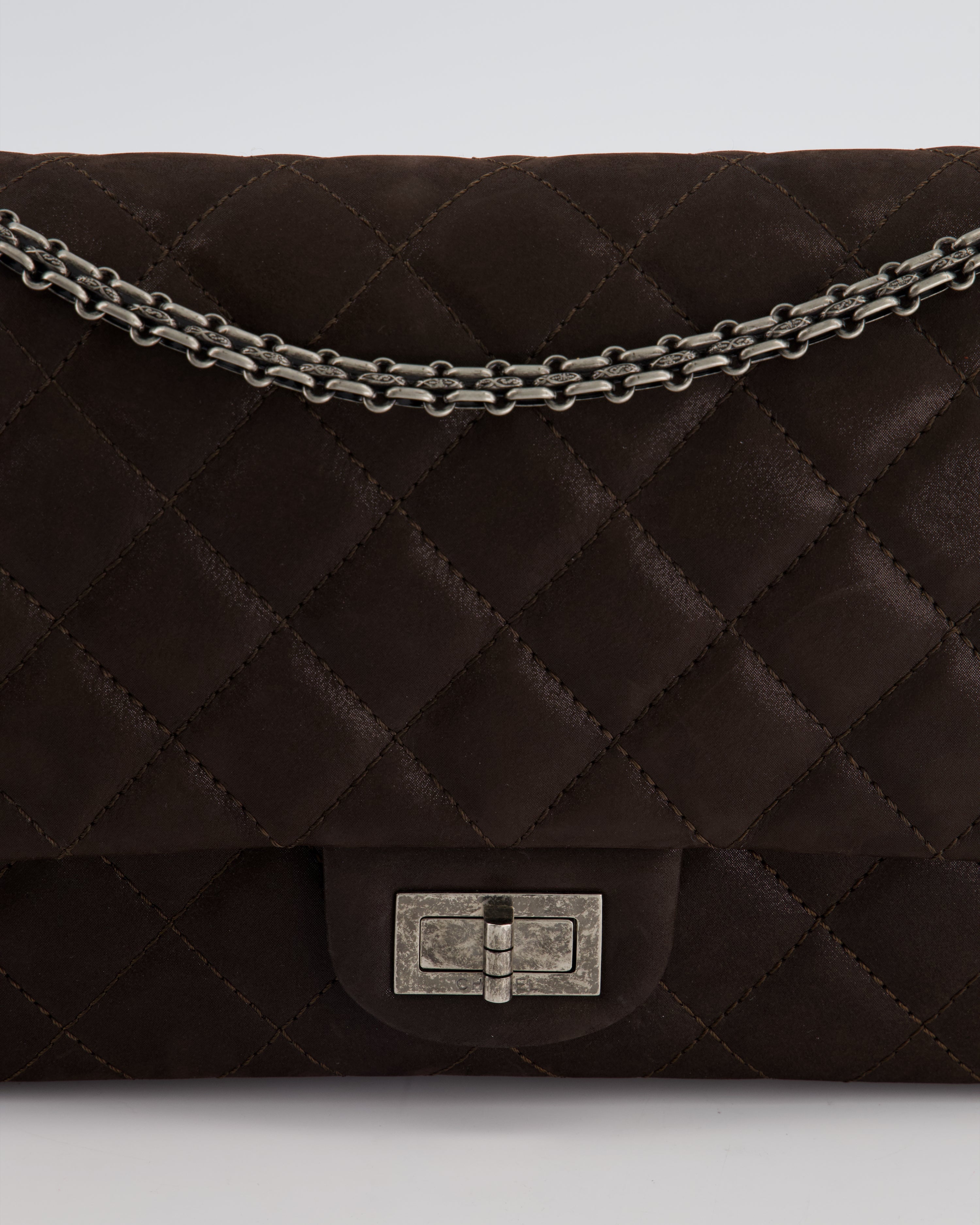 Chanel Chocolate Brown Maxi 2.55 Reissue in Iridescent Calfskin with Ruthenium Hardware