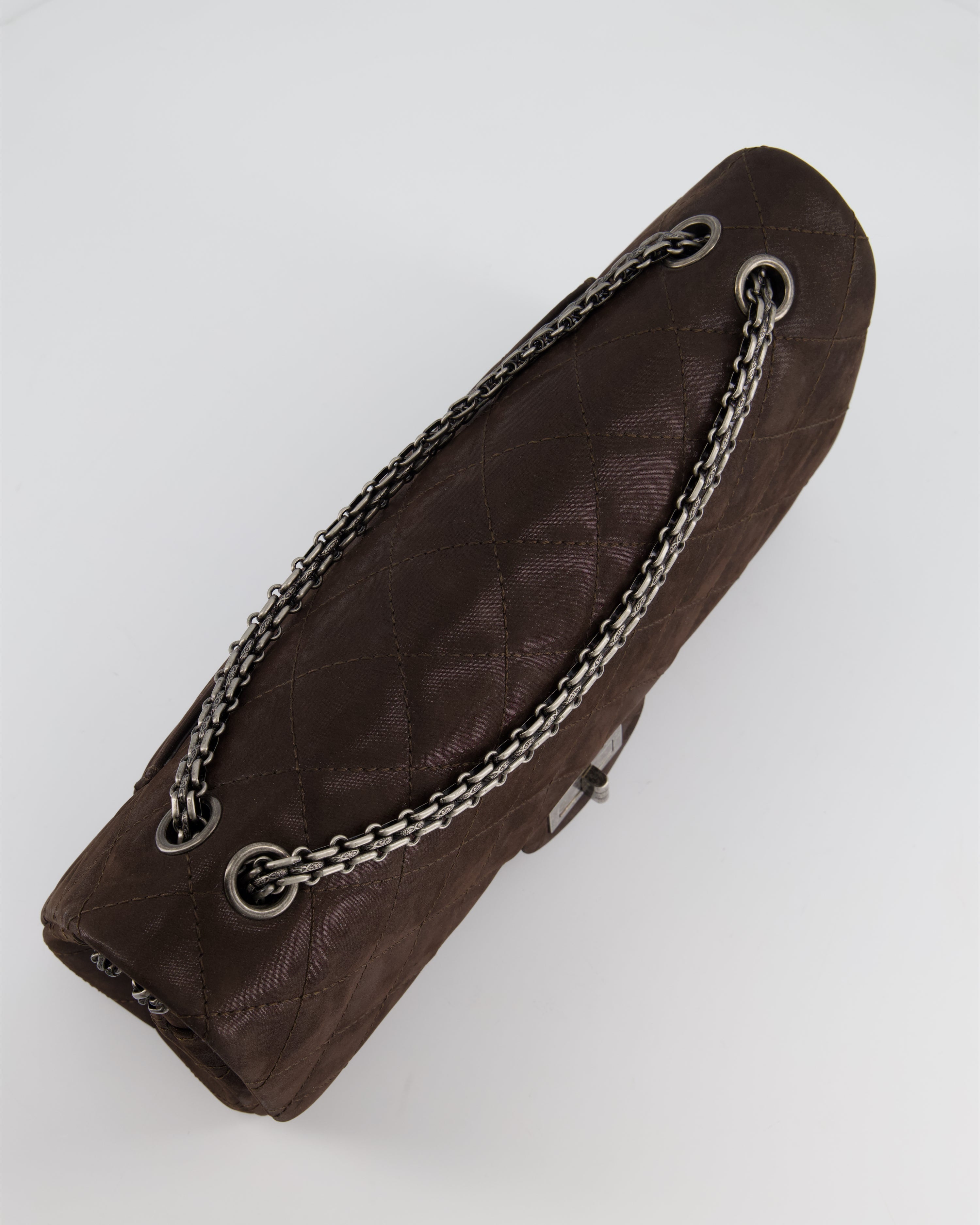 Chanel Chocolate Brown Maxi 2.55 Reissue in Iridescent Calfskin with Ruthenium Hardware