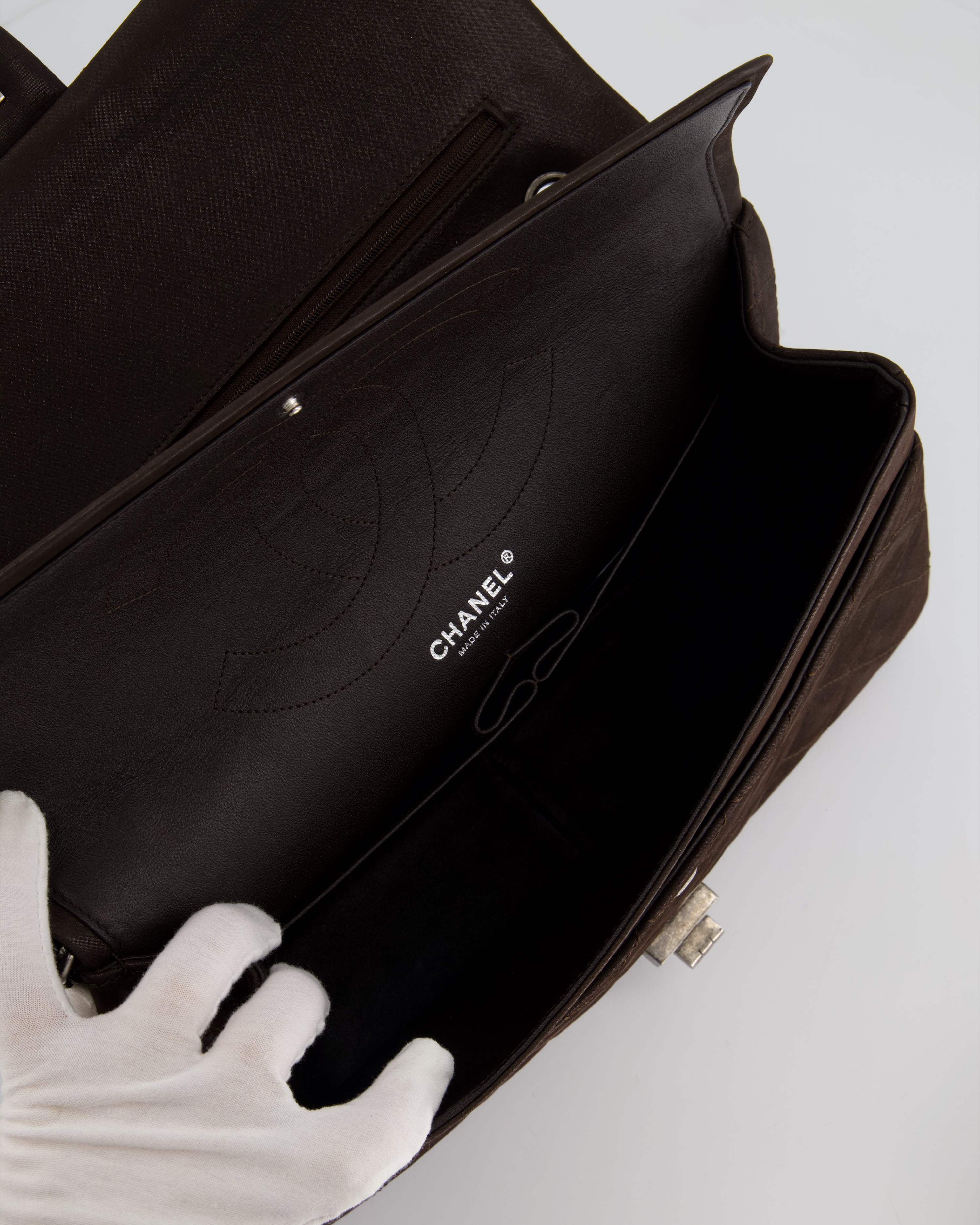 Chanel Chocolate Brown Maxi 2.55 Reissue in Iridescent Calfskin with Ruthenium Hardware