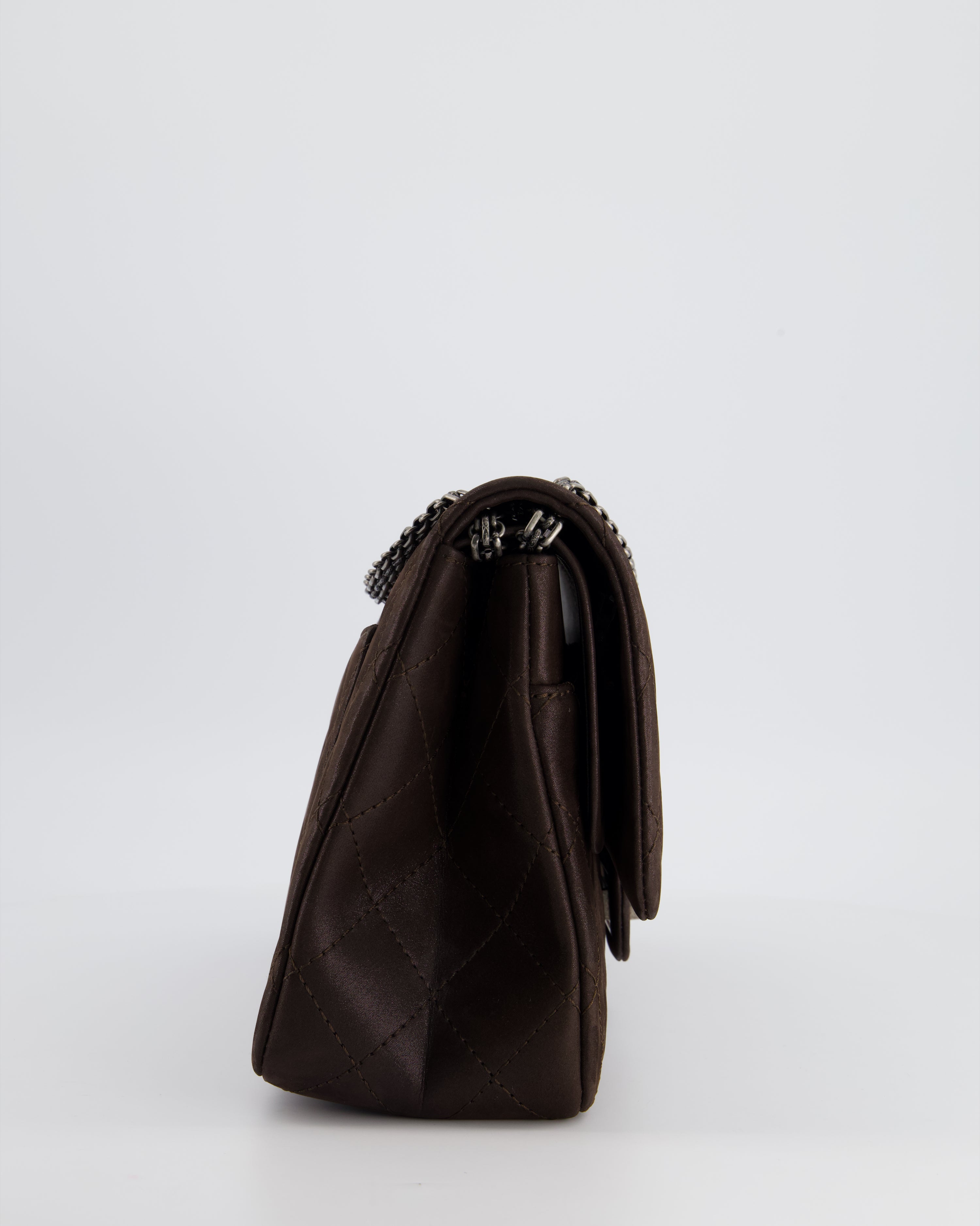 Chanel Chocolate Brown Maxi 2.55 Reissue in Iridescent Calfskin with Ruthenium Hardware