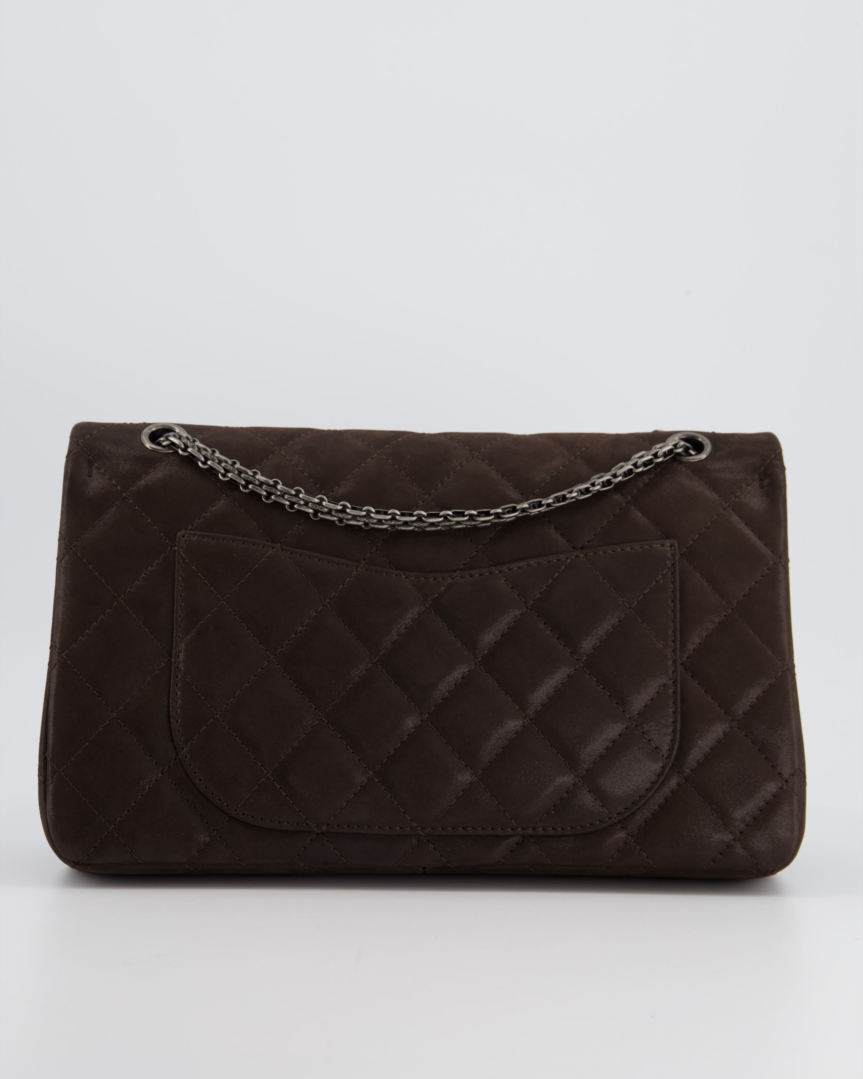 Chanel Chocolate Brown Maxi 2.55 Reissue in Iridescent Calfskin with Ruthenium Hardware