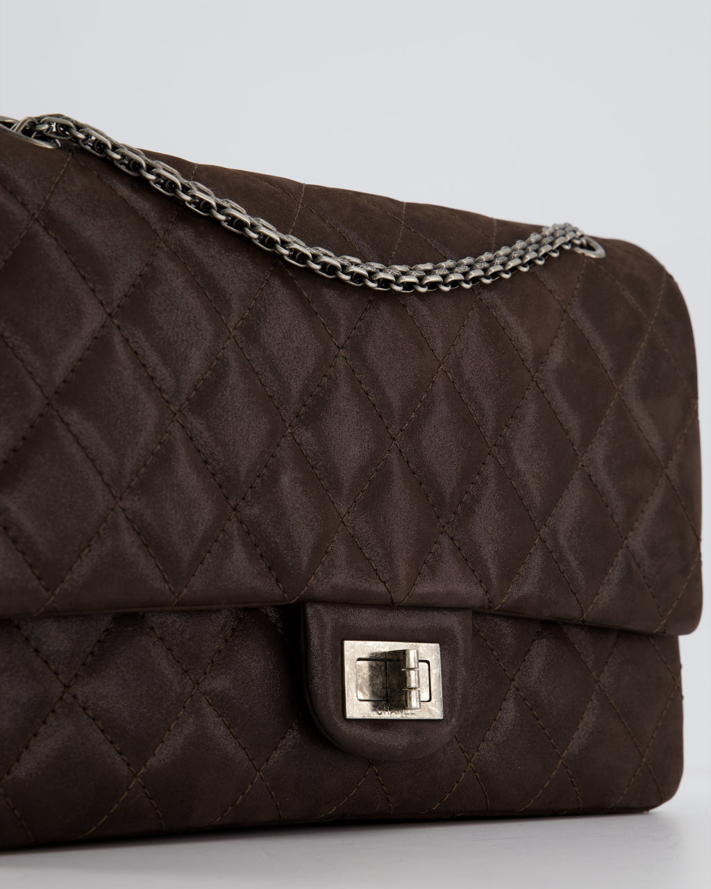 Chanel Chocolate Brown Maxi 2.55 Reissue in Iridescent Calfskin with Ruthenium Hardware