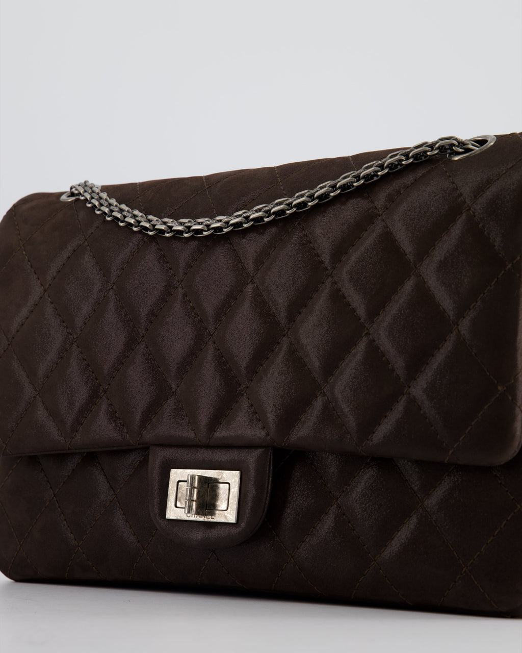 Chanel Chocolate Brown Maxi 2.55 Reissue in Iridescent Calfskin with Ruthenium Hardware