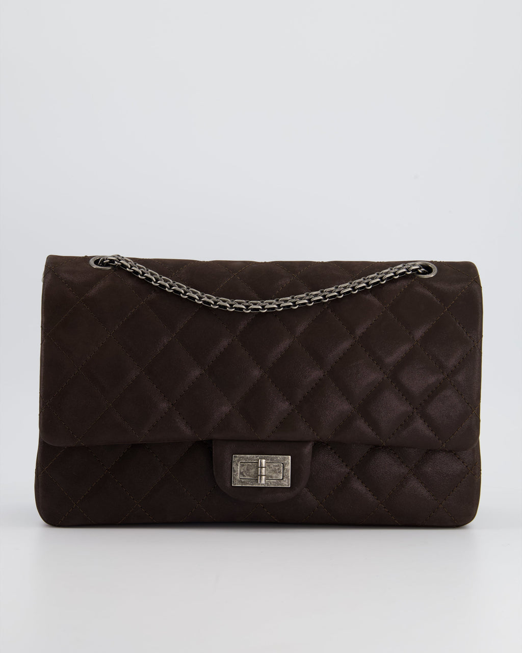 Chanel Chocolate Brown Maxi 2.55 Reissue in Iridescent Calfskin with Ruthenium Hardware
