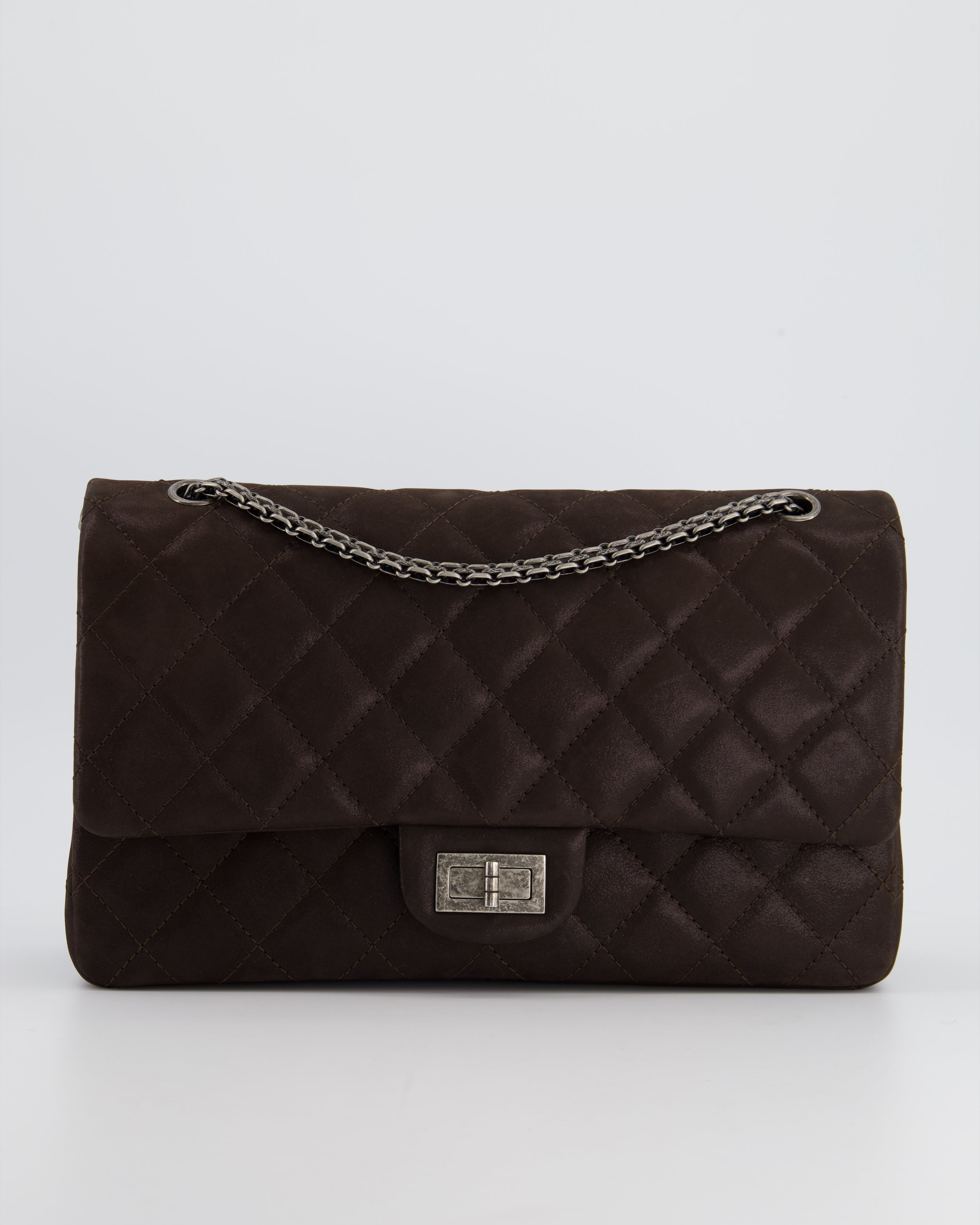 Chanel Chocolate Brown Maxi 2.55 Reissue in Iridescent Calfskin with Ruthenium Hardware