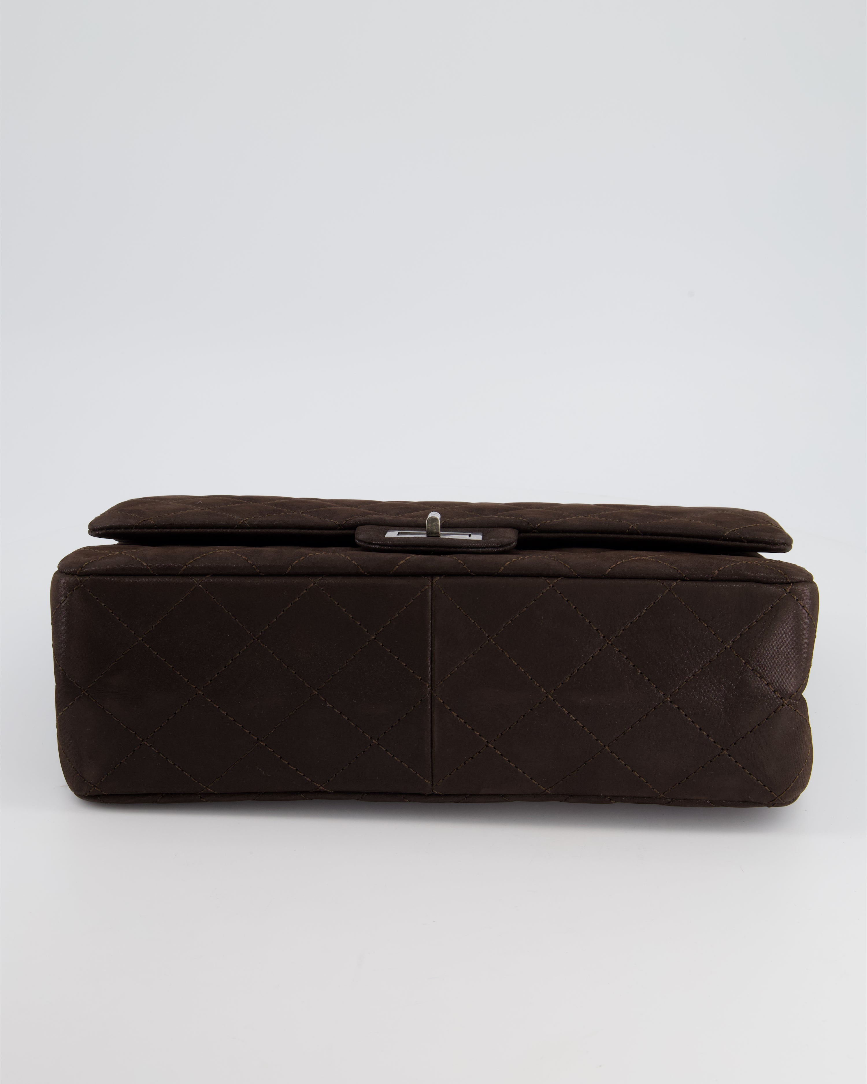 Chanel Chocolate Brown Maxi 2.55 Reissue in Iridescent Calfskin with Ruthenium Hardware