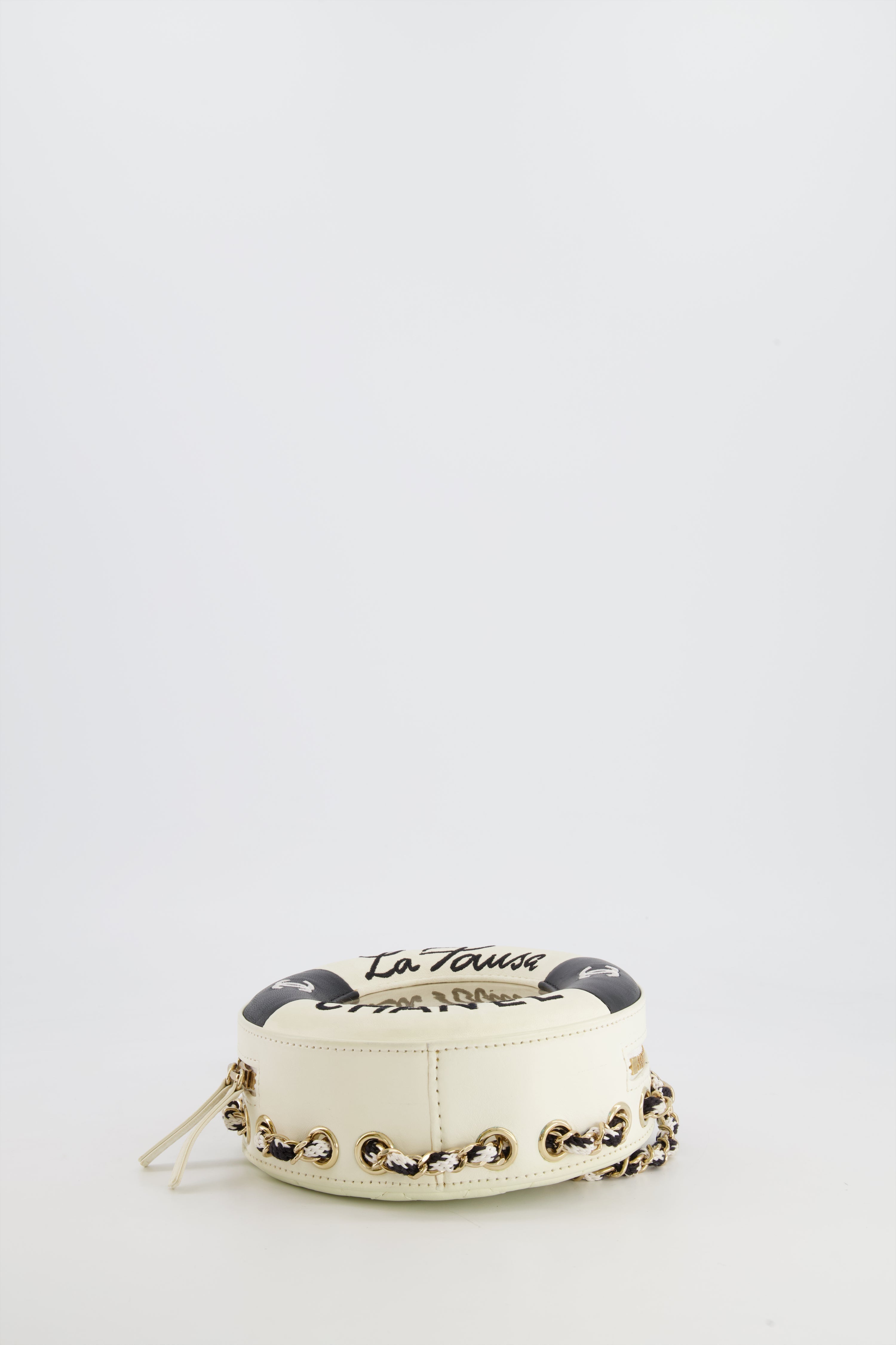 Chanel La Pausa Coco Lifesaver Bag in Black and White with Champagne Gold Hardware