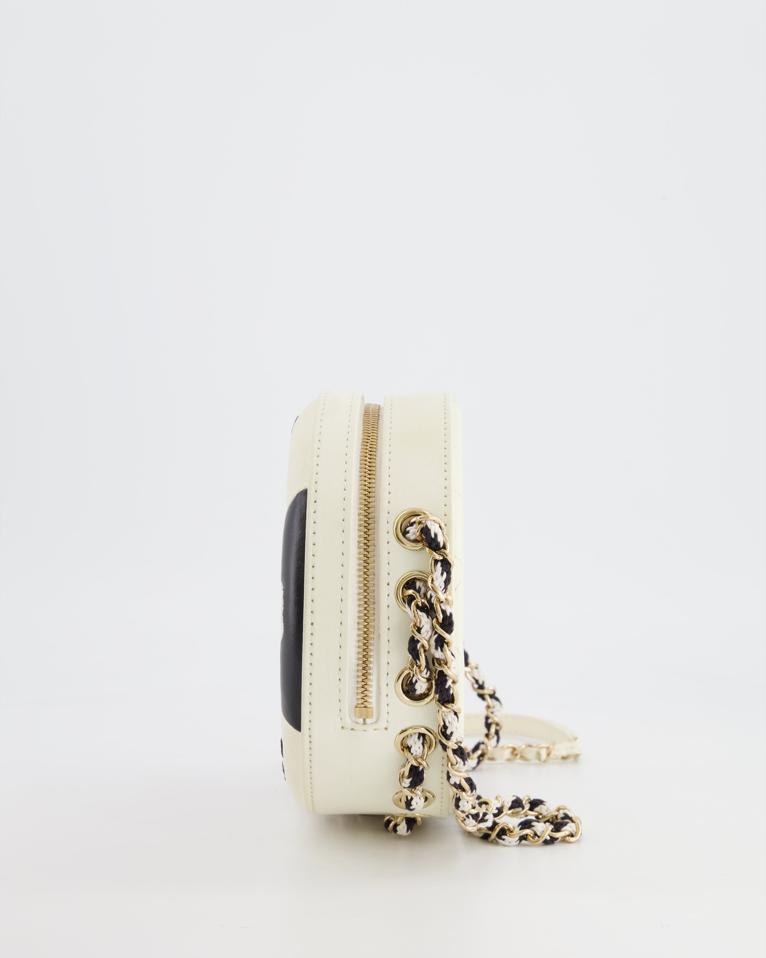 Chanel La Pausa Coco Lifesaver Bag in Black and White with Champagne Gold Hardware