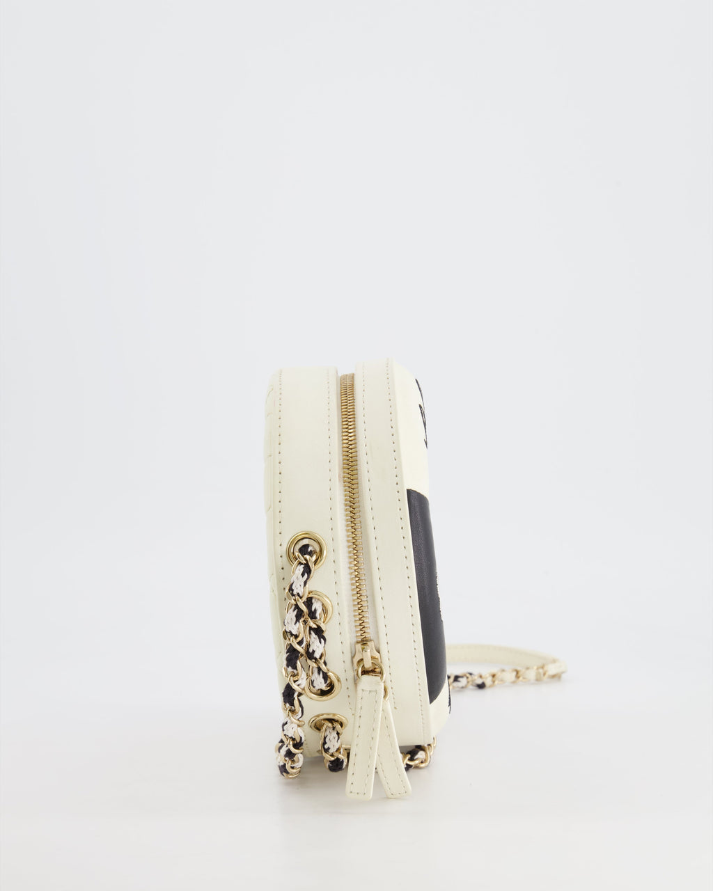 Chanel La Pausa Coco Lifesaver Bag in Black and White with Champagne Gold Hardware