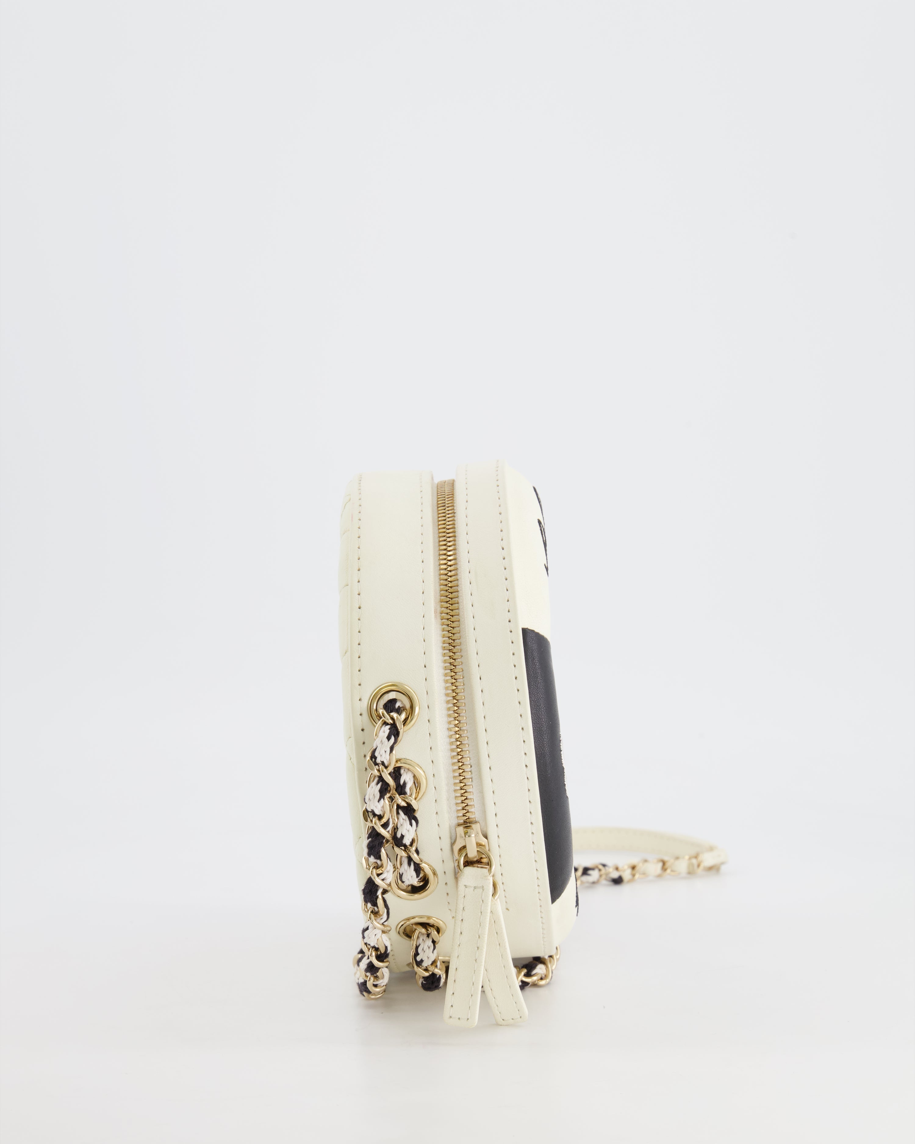 Chanel La Pausa Coco Lifesaver Bag in Black and White with Champagne Gold Hardware
