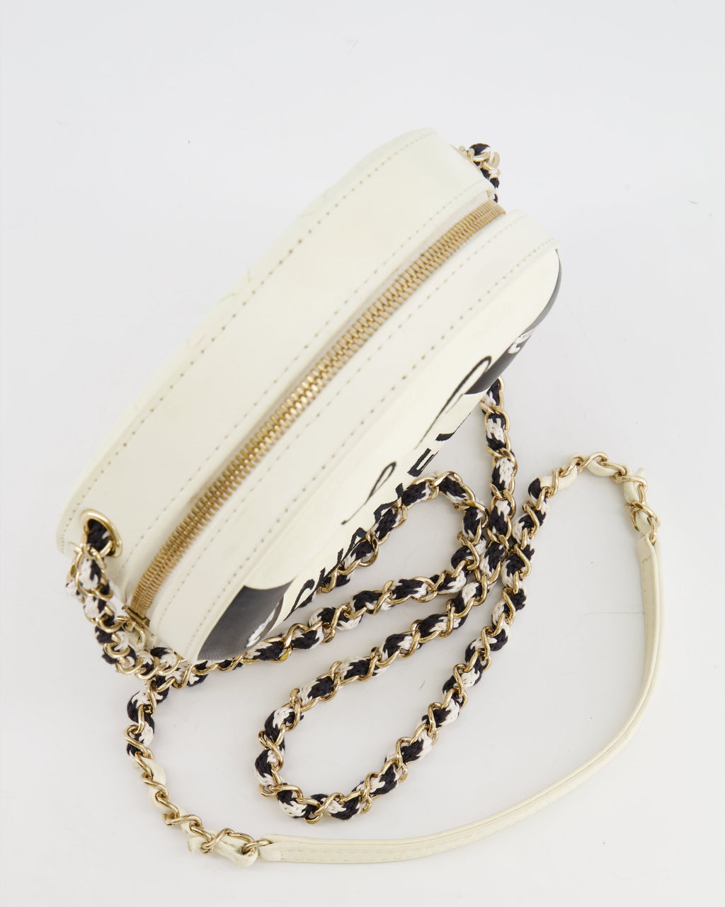 Chanel La Pausa Coco Lifesaver Bag in Black and White with Champagne Gold Hardware