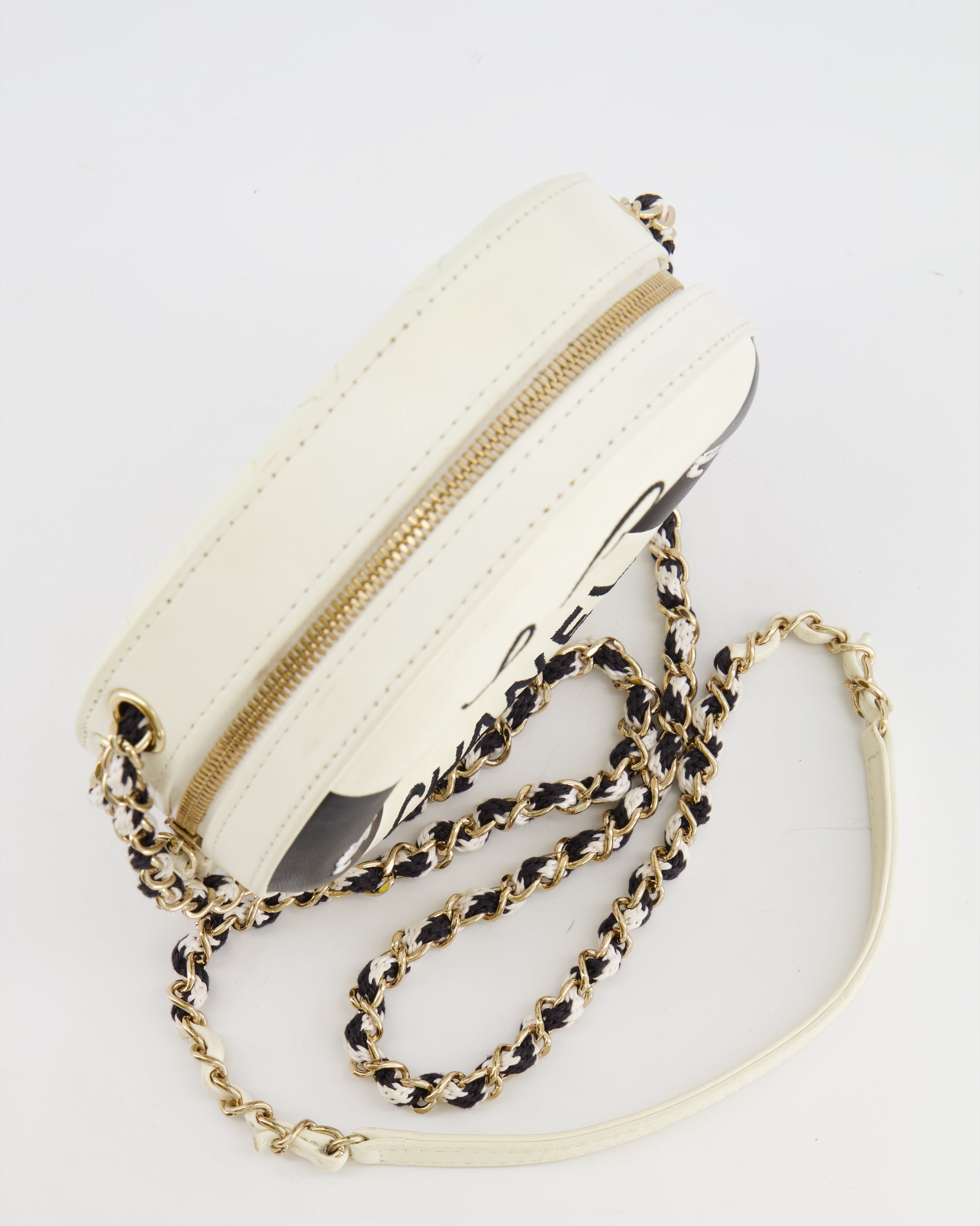 Chanel La Pausa Coco Lifesaver Bag in Black and White with Champagne Gold Hardware