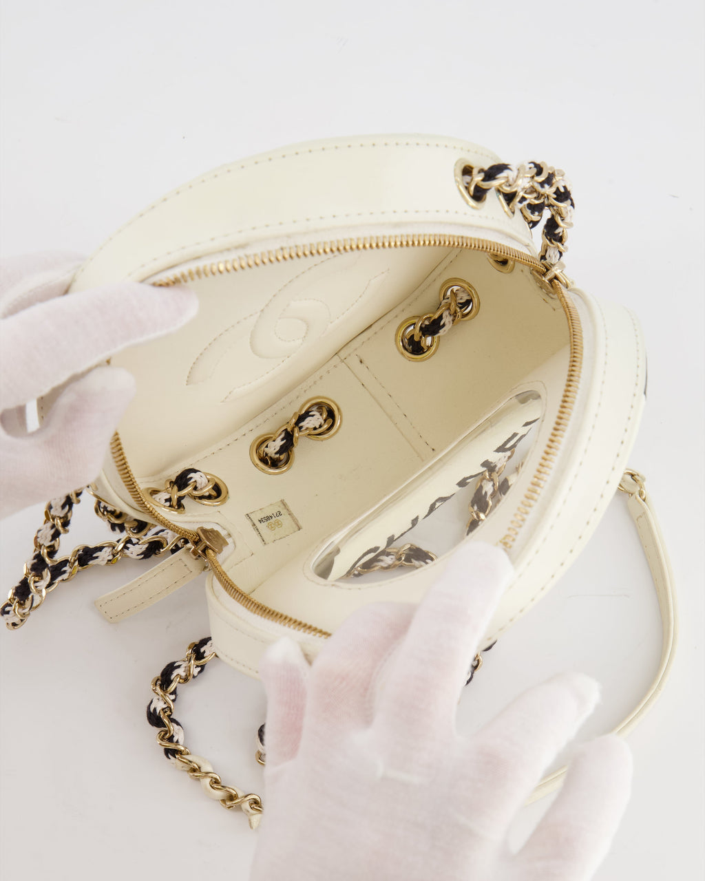 Chanel La Pausa Coco Lifesaver Bag in Black and White with Champagne Gold Hardware