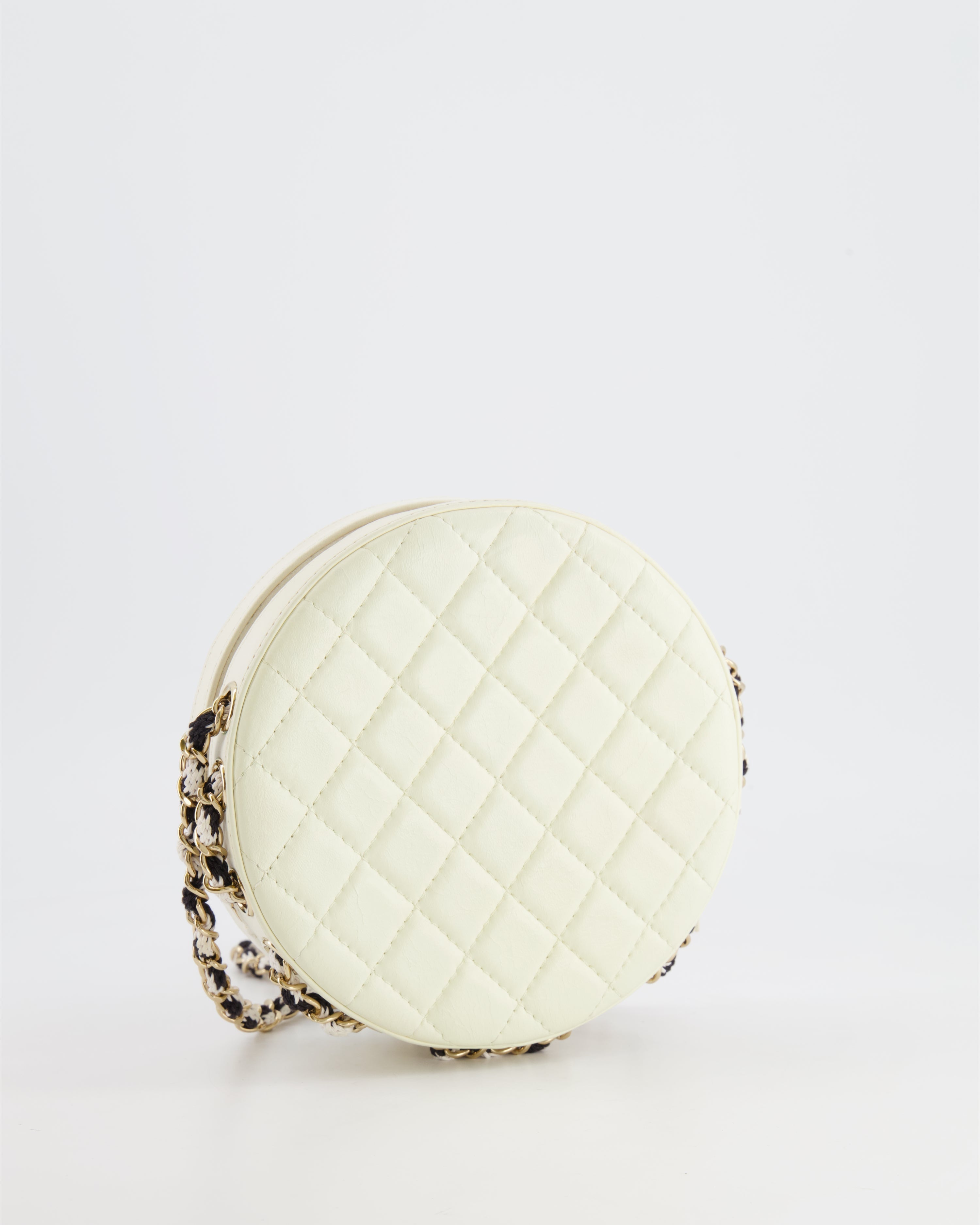 Chanel La Pausa Coco Lifesaver Bag in Black and White with Champagne Gold Hardware