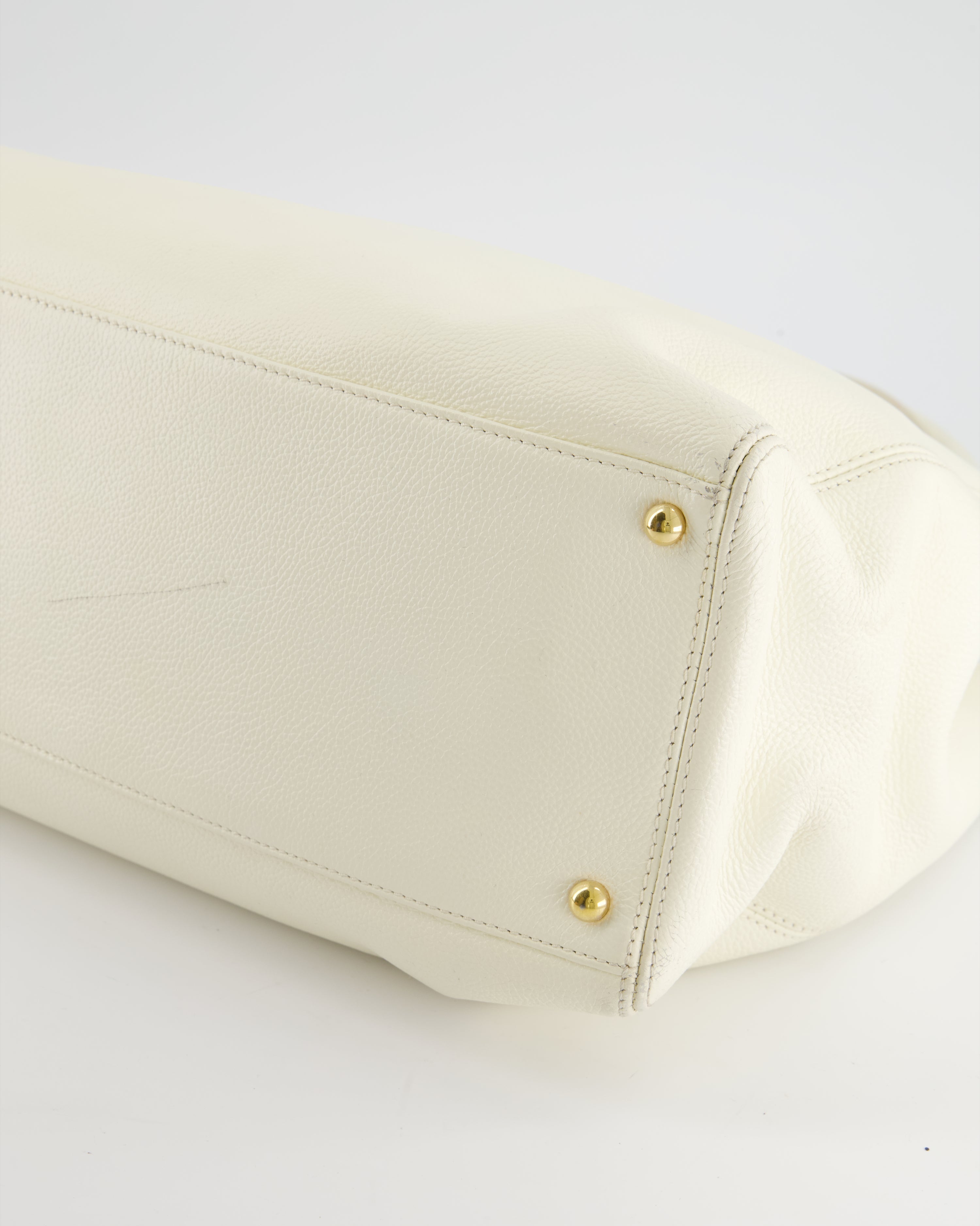 Chanel White Executive Shopper Tote Bag with Gold Hardware