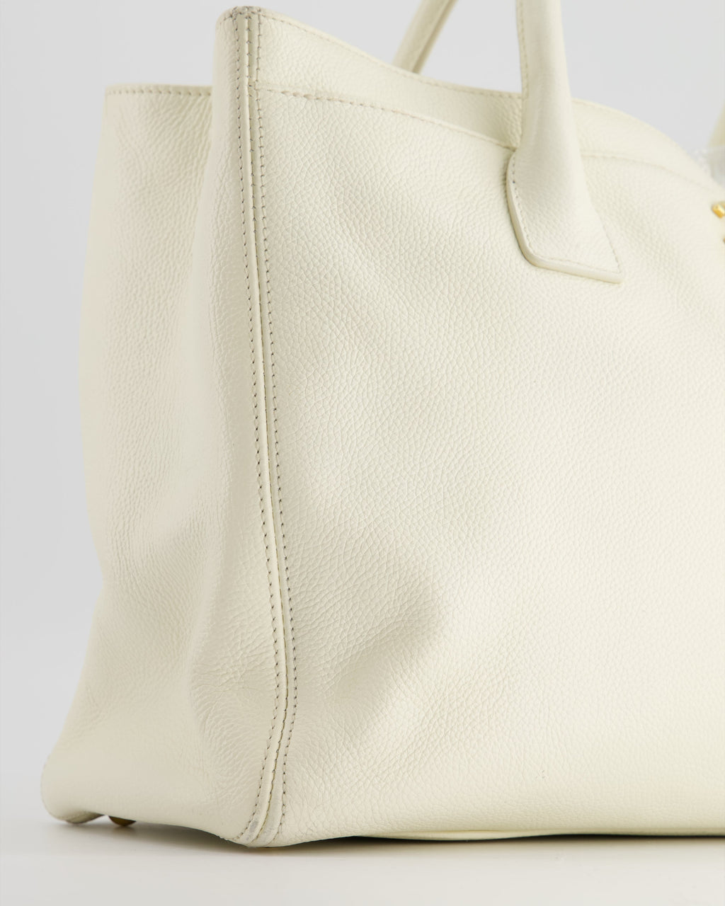 Chanel White Executive Shopper Tote Bag with Gold Hardware