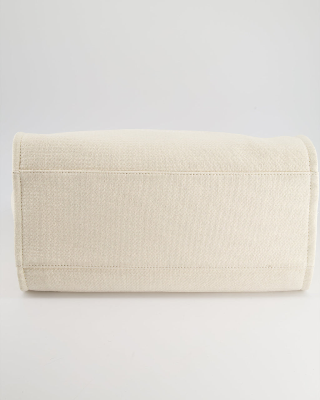 Chanel Large Cream Canvas Deauville Tote Bag with Silver Hardware