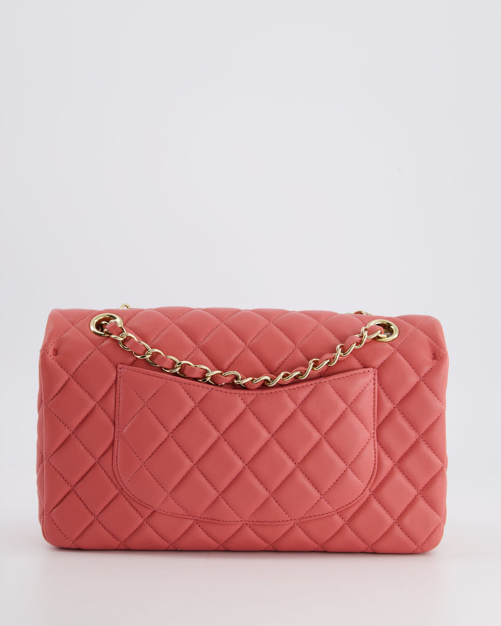 Chanel Pink Medium Single Flap Bag in Lambskin Leather with Champagne Gold Hardware