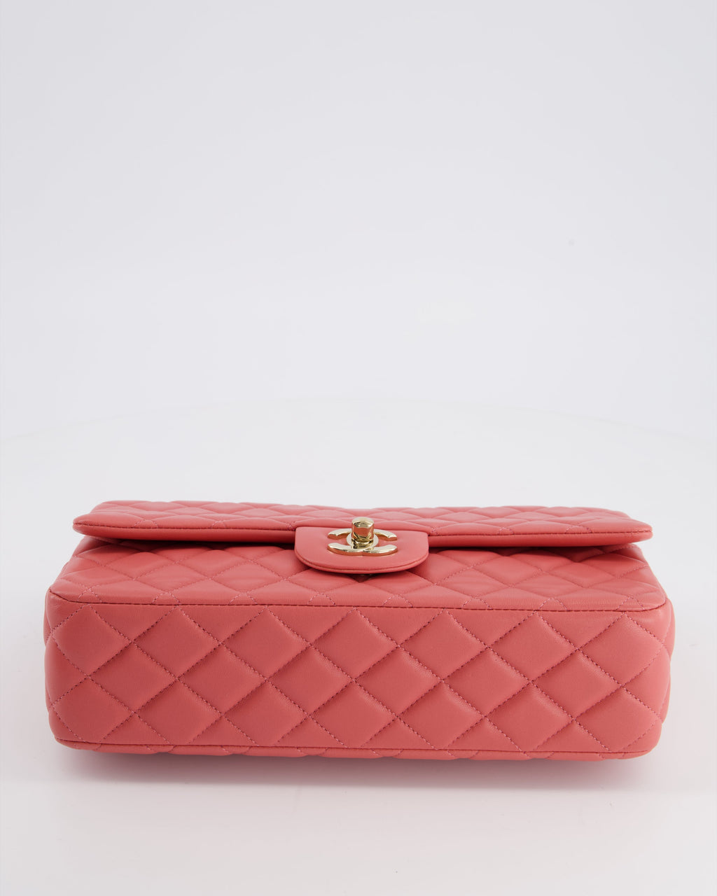 Chanel Pink Medium Single Flap Bag in Lambskin Leather with Champagne Gold Hardware