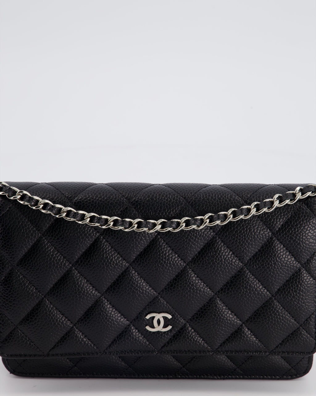 Chanel Black Wallet on Chain in Caviar with Silver Hardware