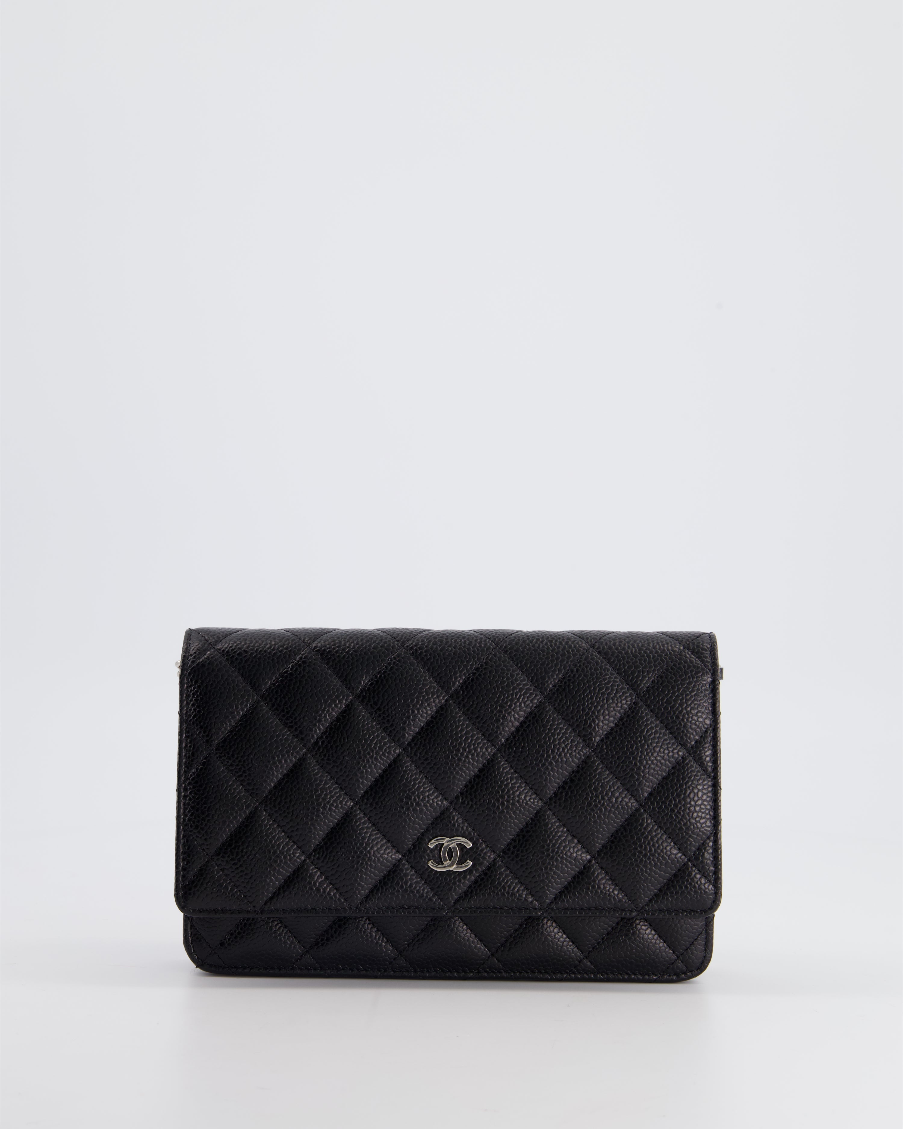 Chanel Black Wallet on Chain in Caviar with Silver Hardware