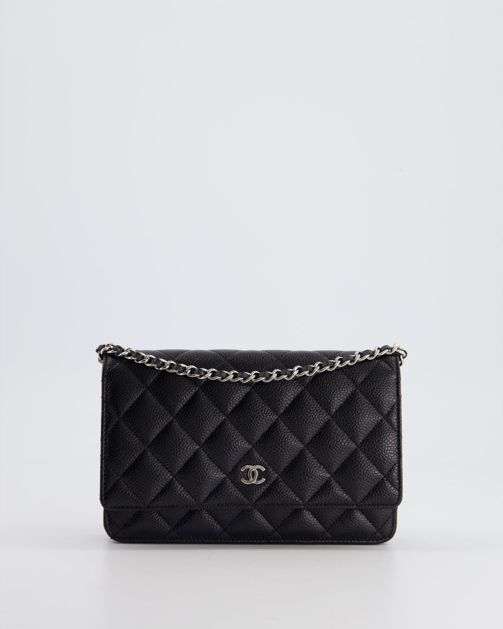 Chanel Black Wallet on Chain in Caviar with Silver Hardware