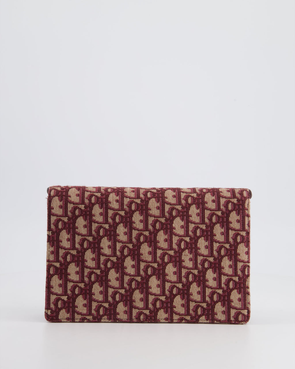 Christian Dior Burgundy Oblique Saddle Pouch with Gold Hardware