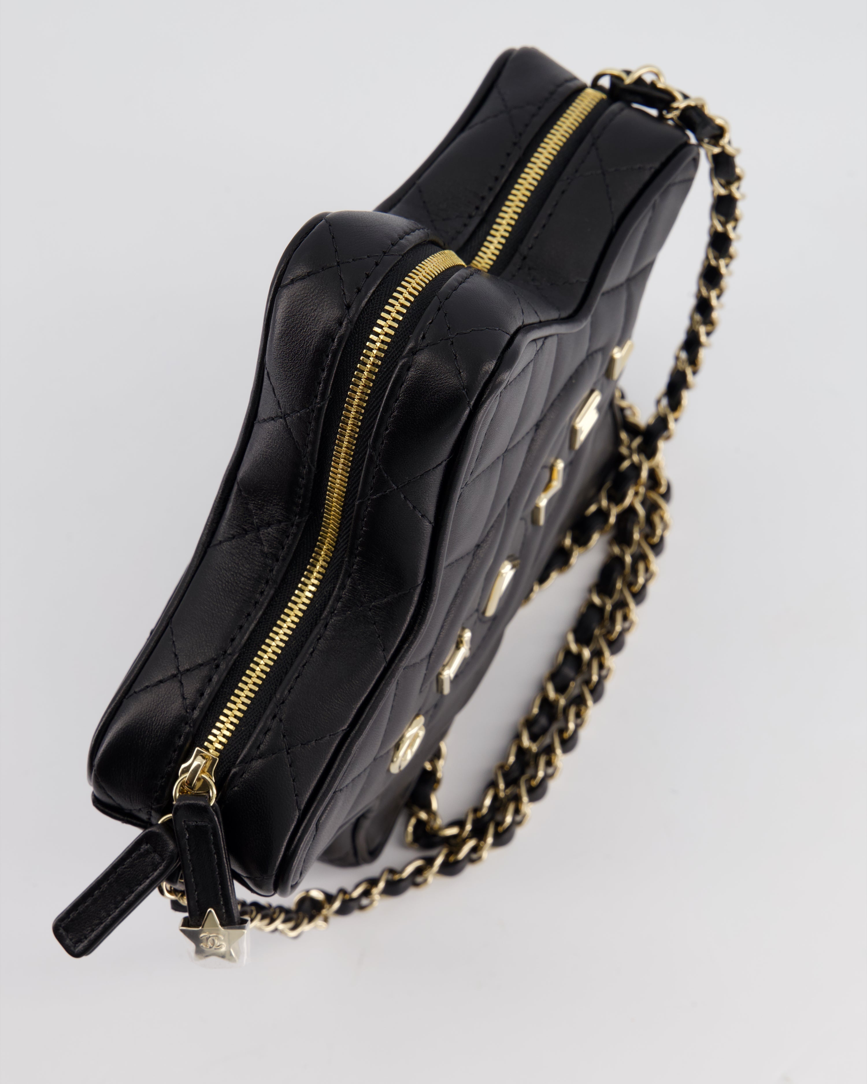 Chanel Black Star Bag in Lambskin Leather with Champagne Gold Hardware