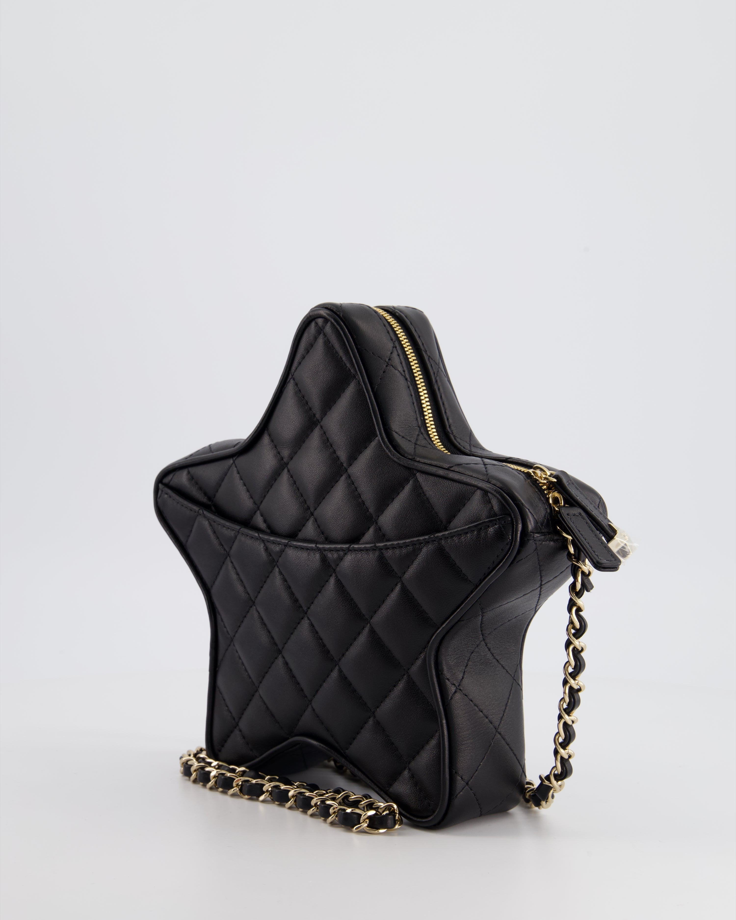 Chanel Black Star Bag in Lambskin Leather with Champagne Gold Hardware
