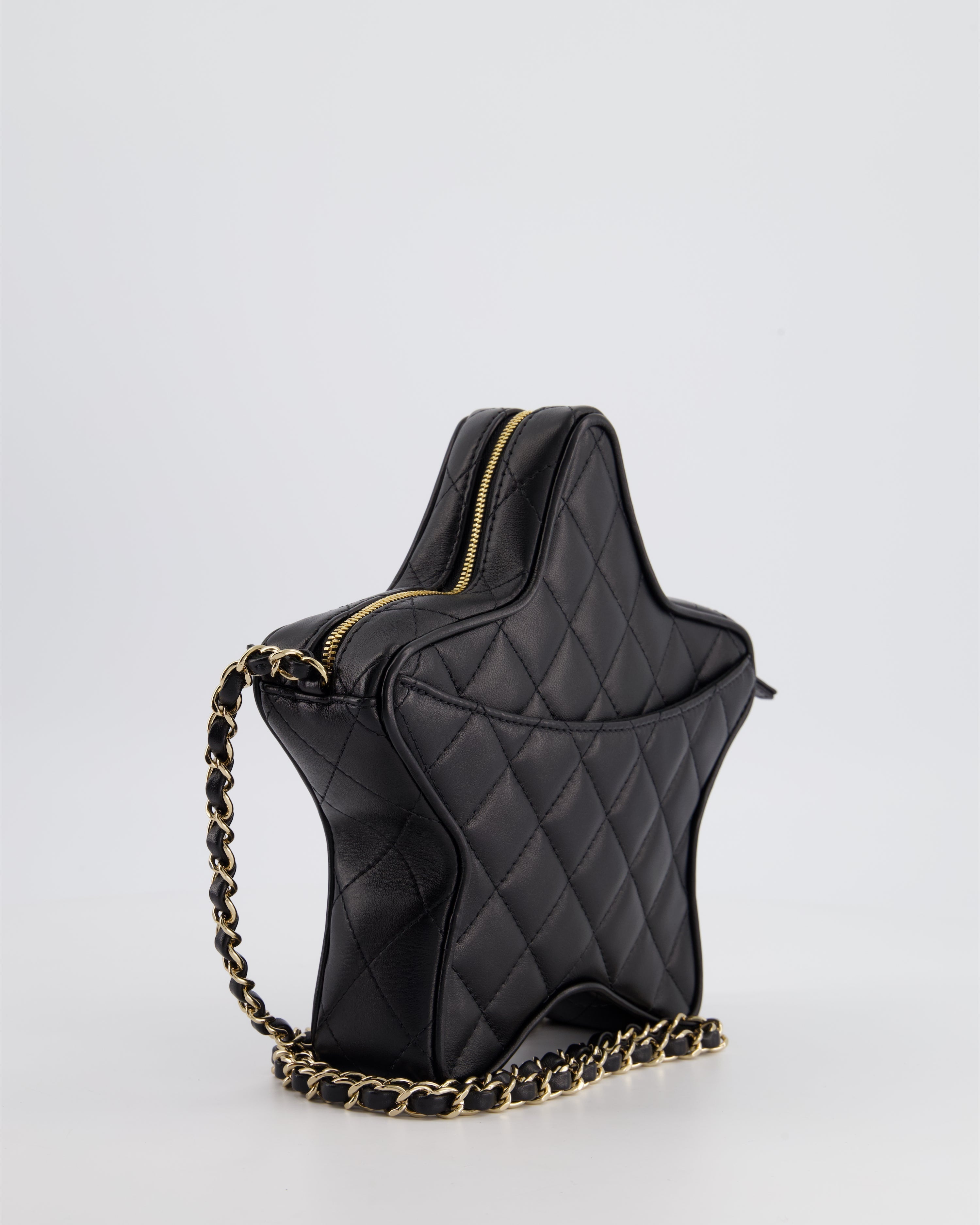 Chanel Black Star Bag in Lambskin Leather with Champagne Gold Hardware