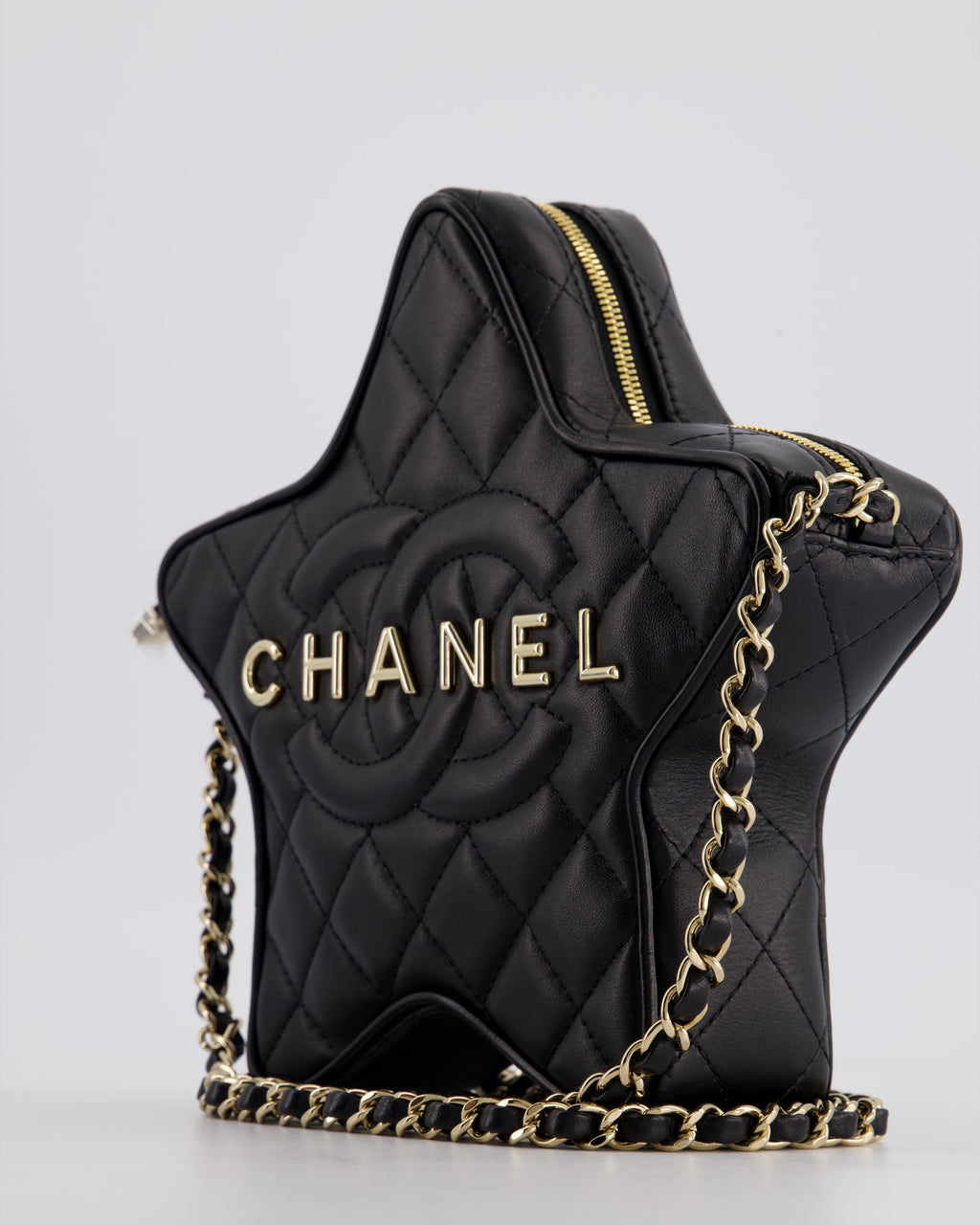 Chanel Black Star Bag in Lambskin Leather with Champagne Gold Hardware