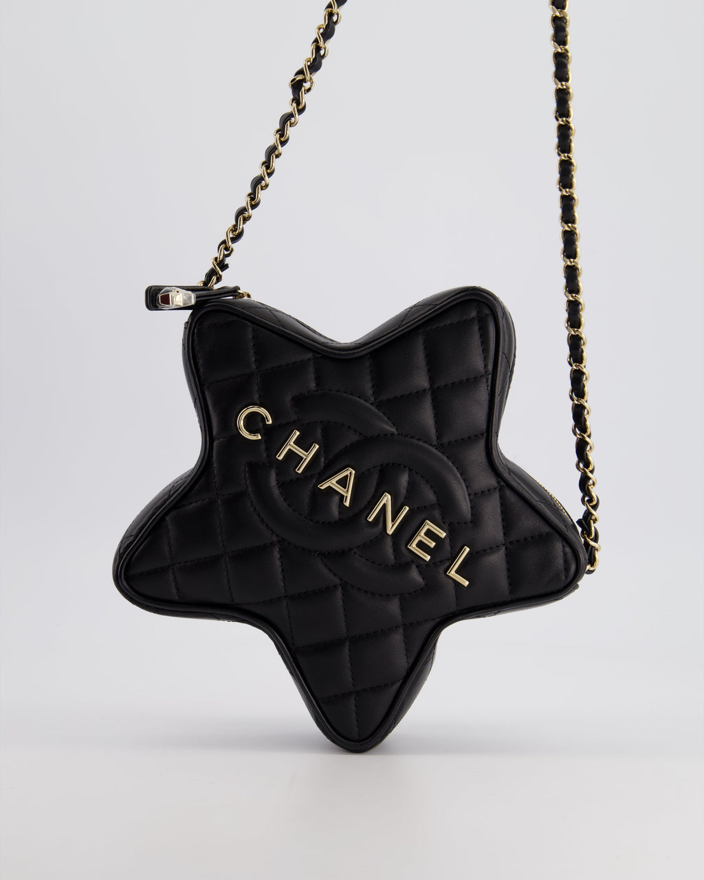 Chanel Black Star Bag in Lambskin Leather with Champagne Gold Hardware