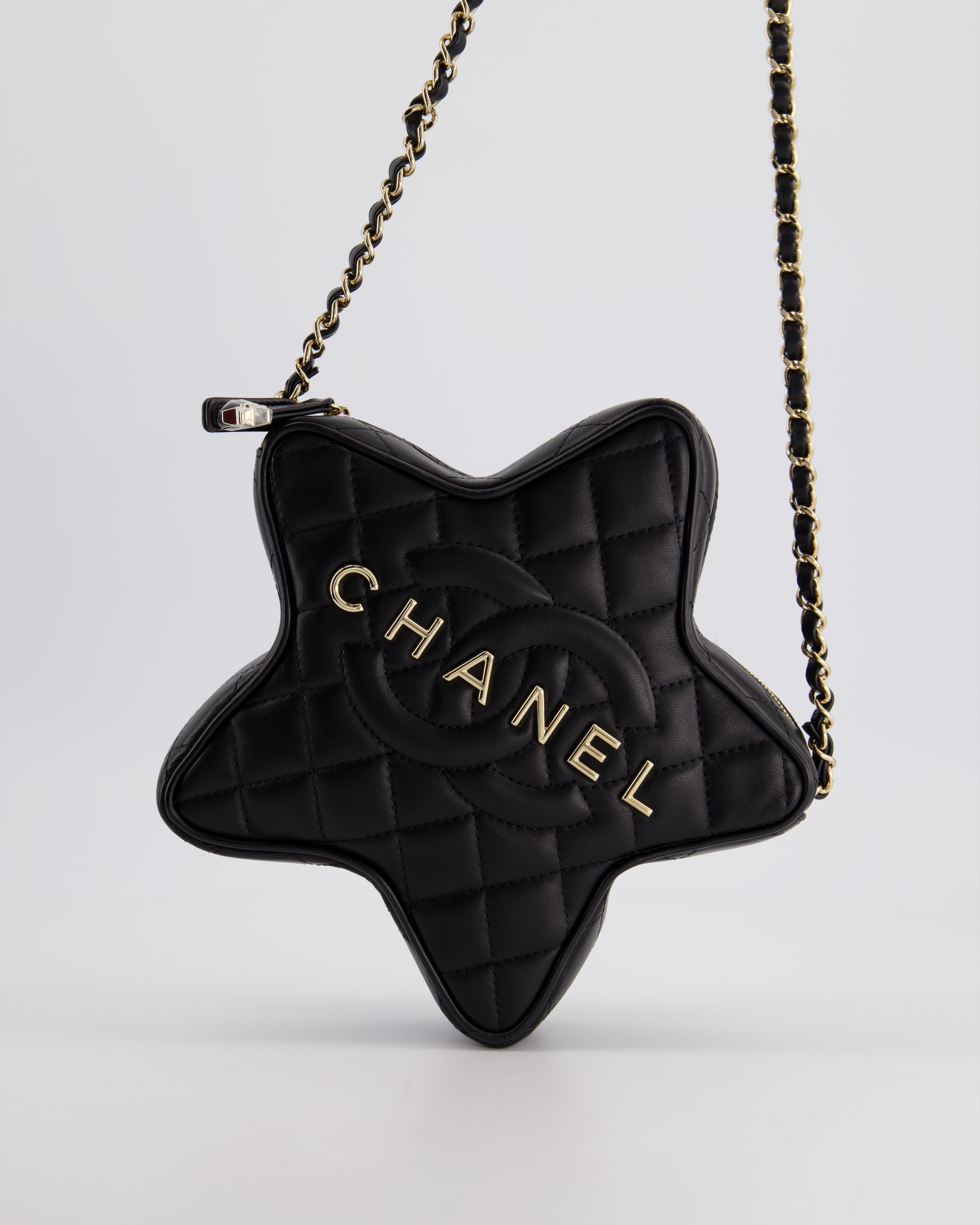 Chanel Black Star Bag in Lambskin Leather with Champagne Gold Hardware