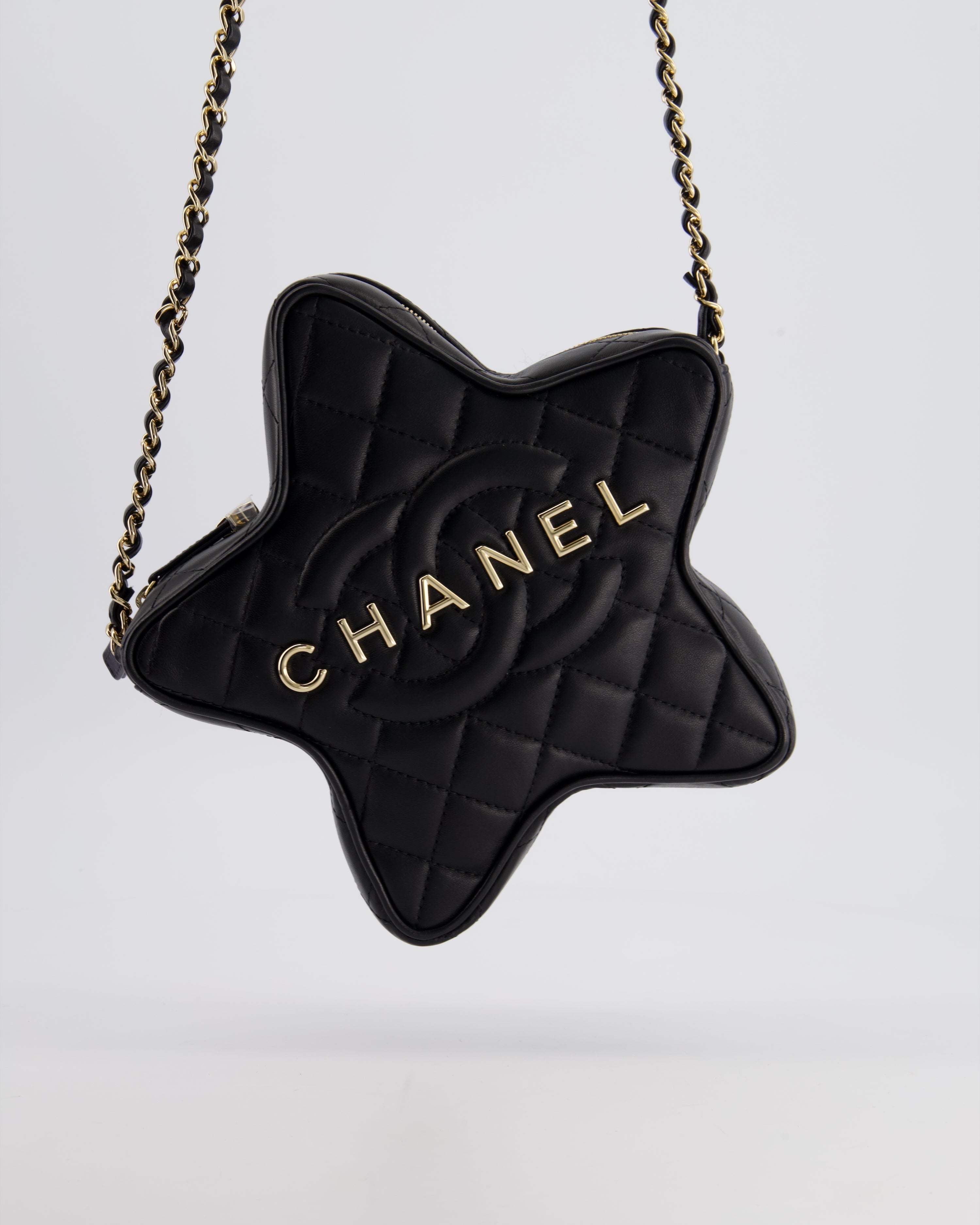 Chanel Black Star Bag in Lambskin Leather with Champagne Gold Hardware