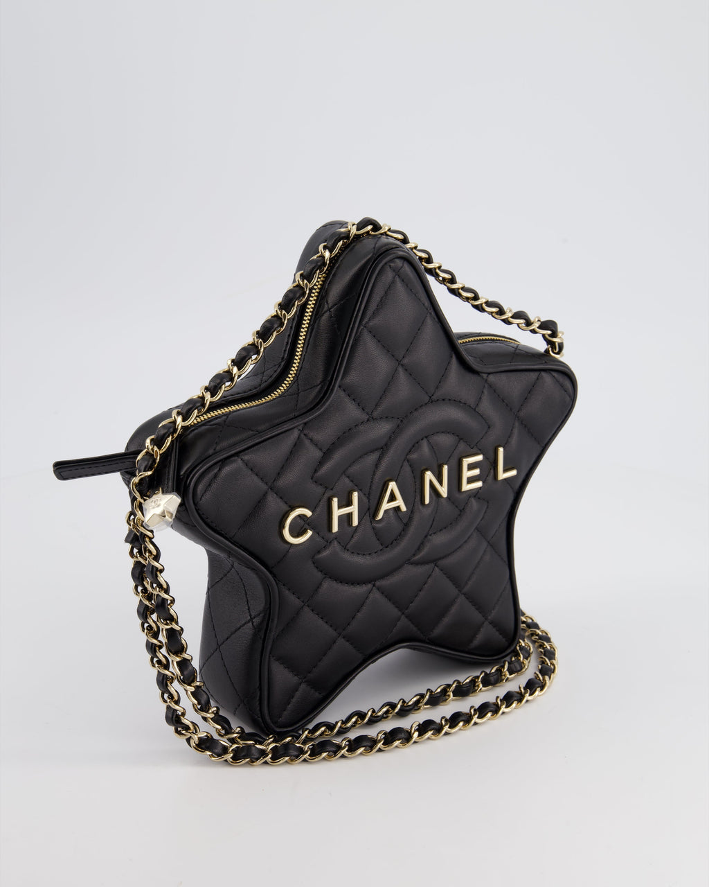 Chanel Black Star Bag in Lambskin Leather with Champagne Gold Hardware