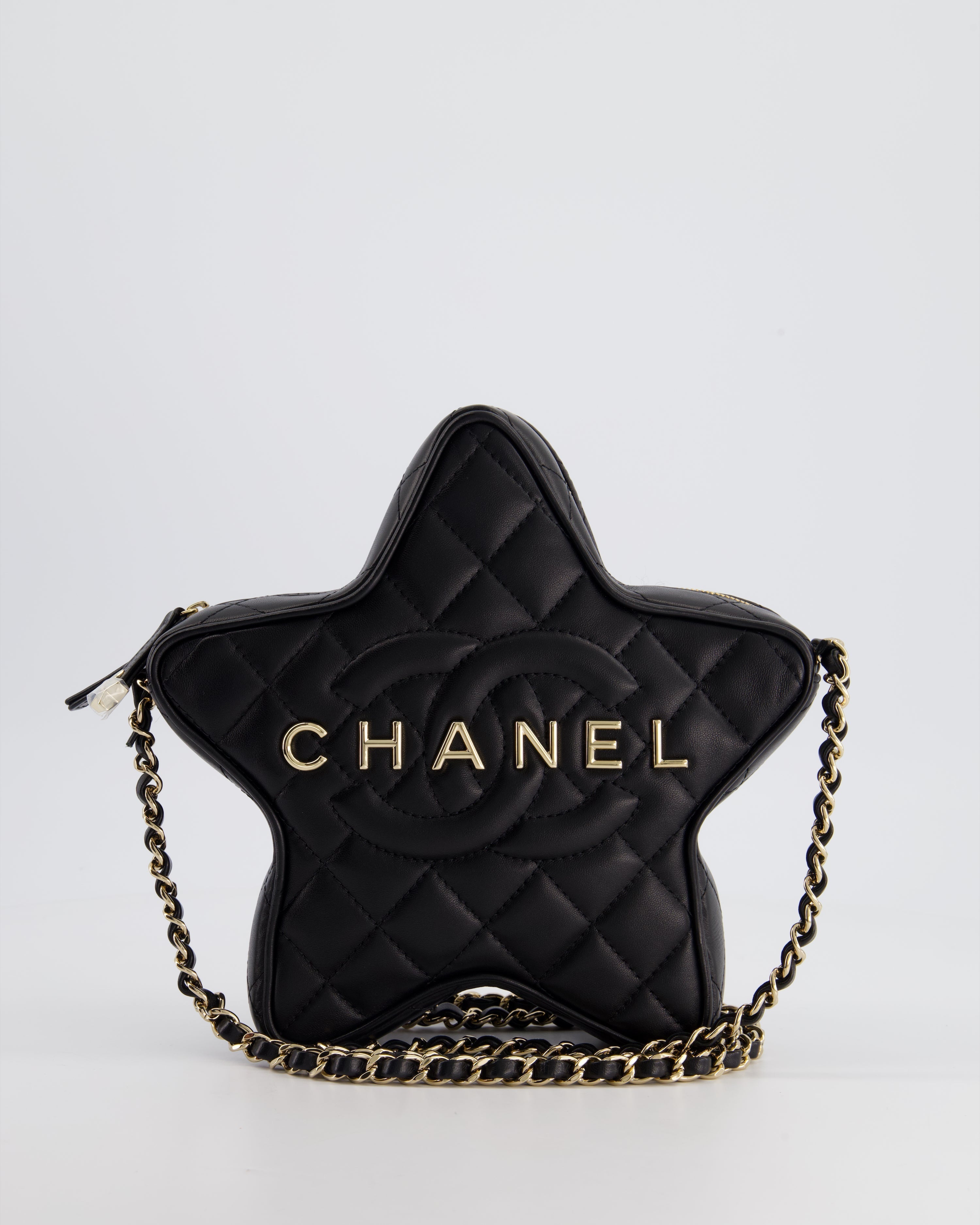 Chanel Black Star Bag in Lambskin Leather with Champagne Gold Hardware