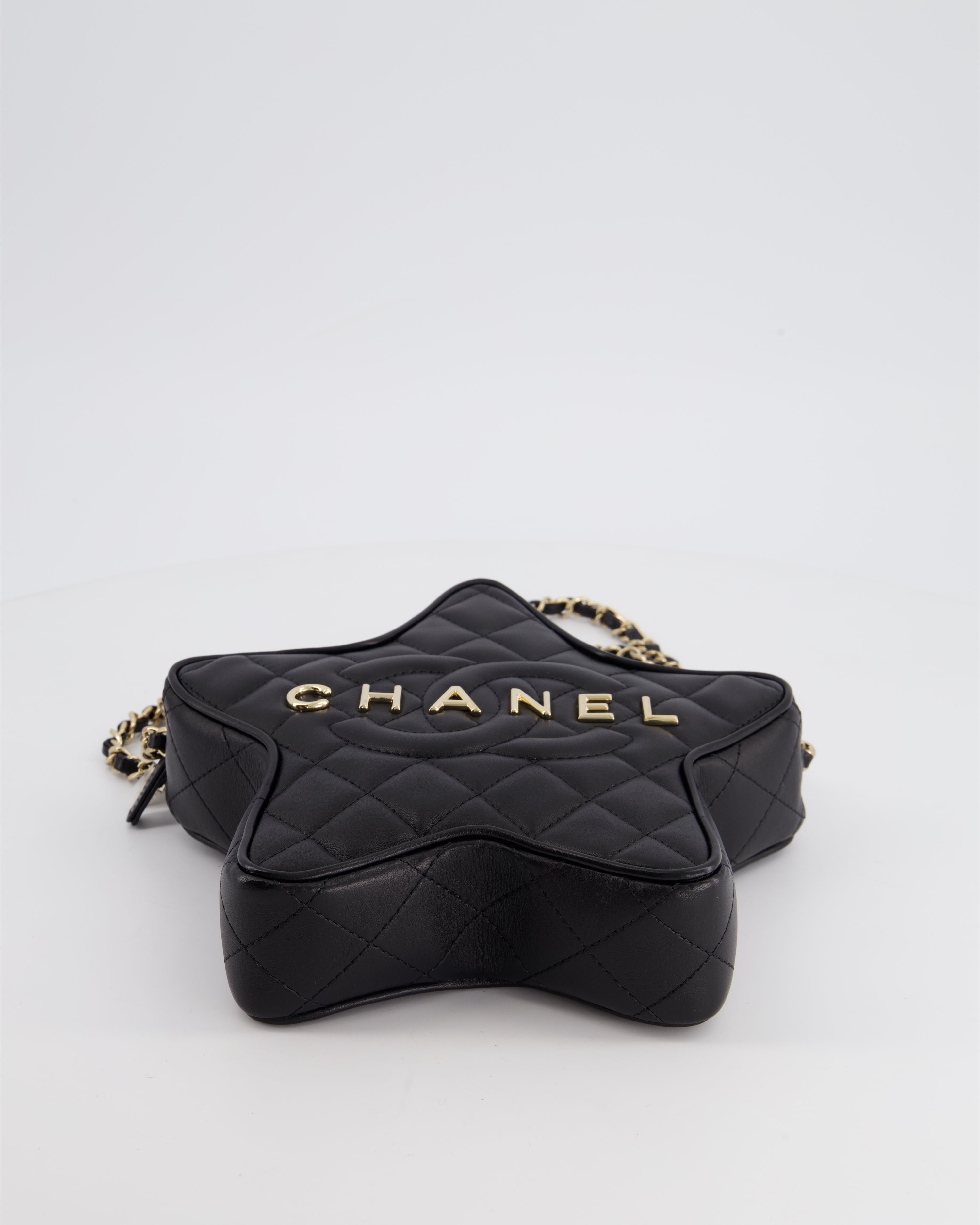 Chanel Black Star Bag in Lambskin Leather with Champagne Gold Hardware