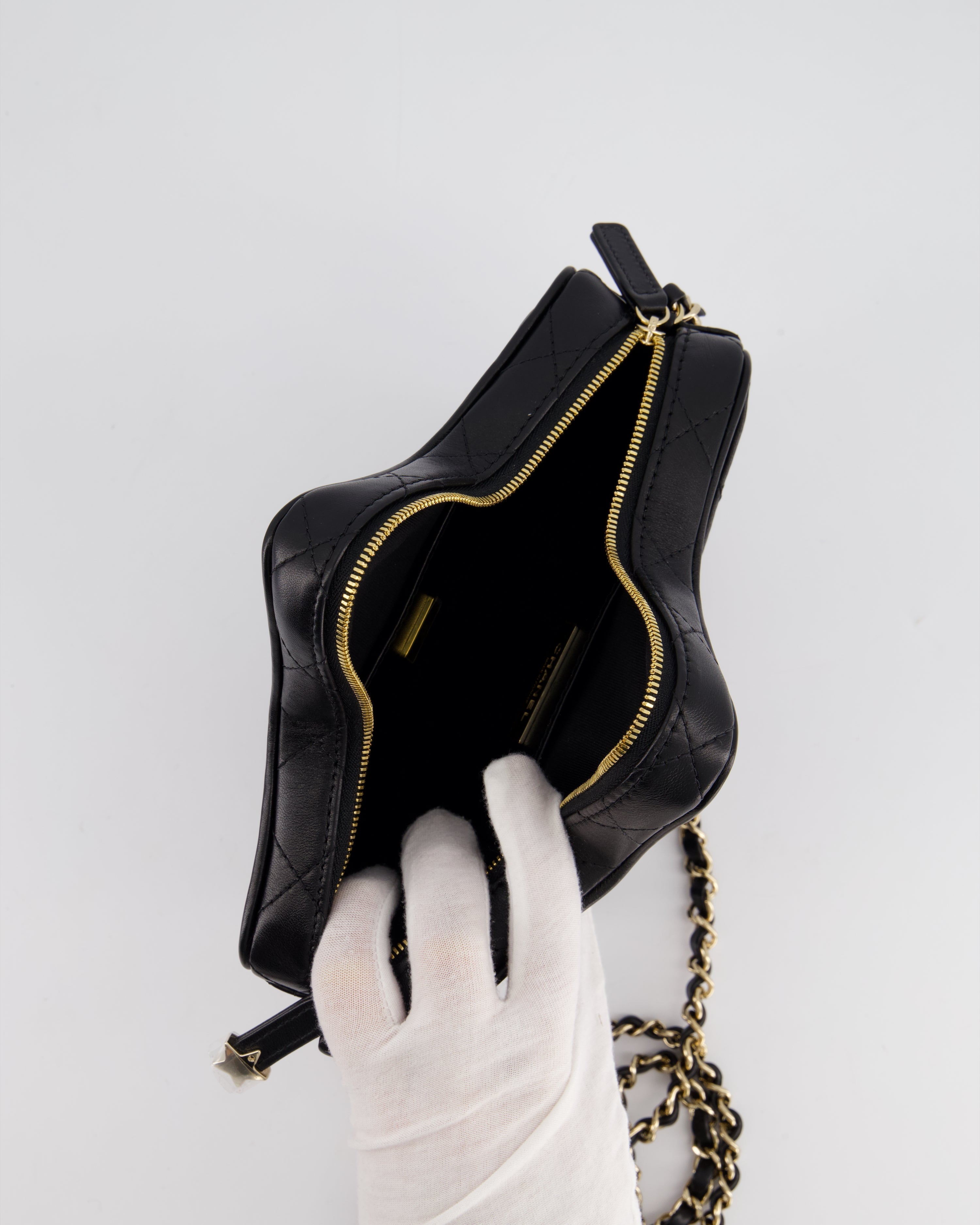 Chanel Black Star Bag in Lambskin Leather with Champagne Gold Hardware